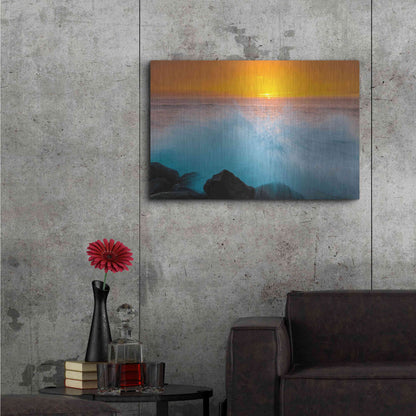 Luxe Metal Art 'Sunset Splash' by Chris Moyer, Metal Wall Art,36x24