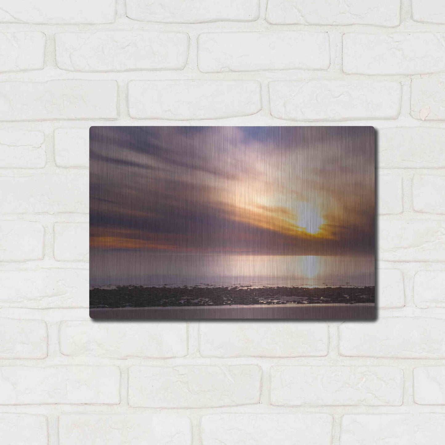 Luxe Metal Art 'The Sun's Rage' by Chris Moyer, Metal Wall Art,16x12