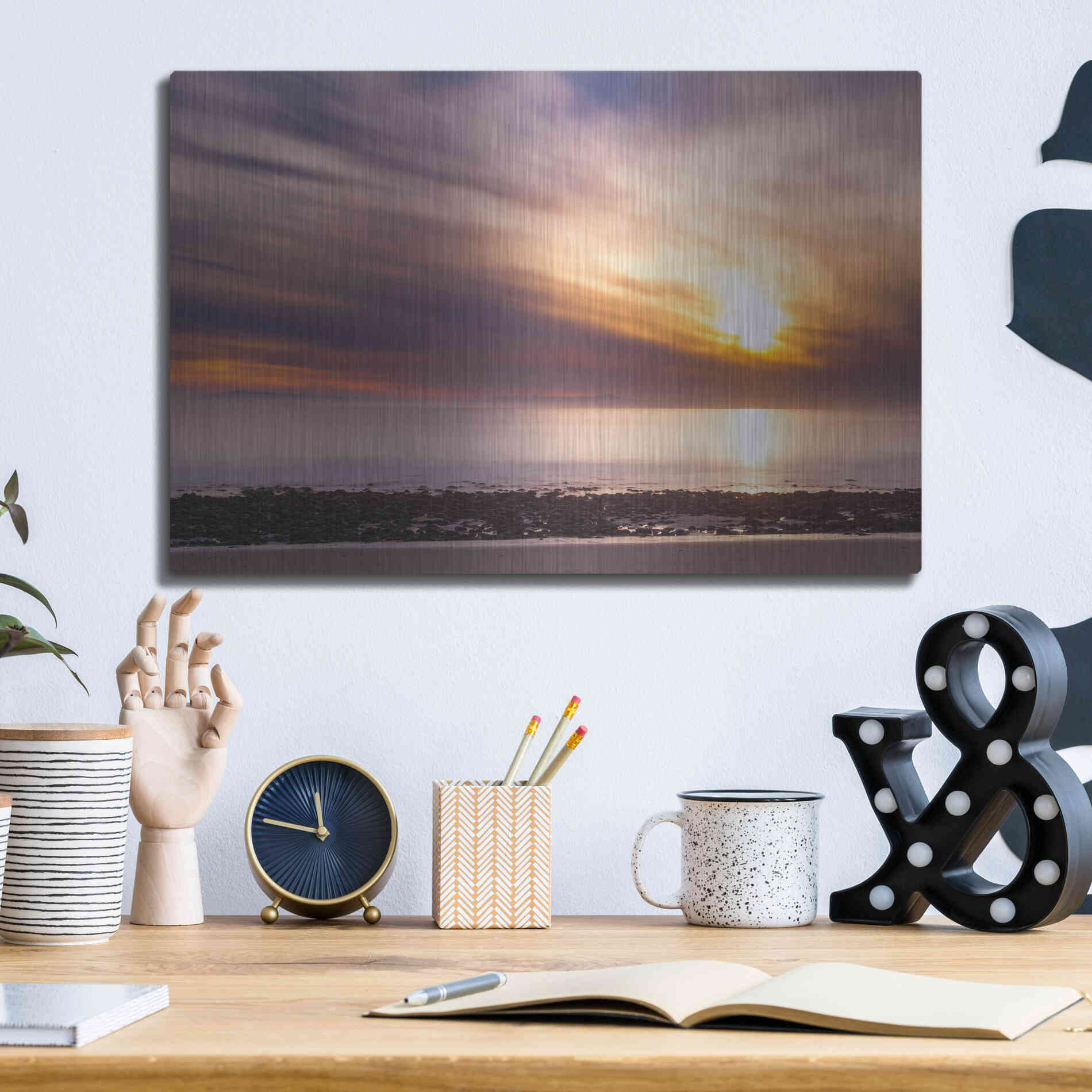 Luxe Metal Art 'The Sun's Rage' by Chris Moyer, Metal Wall Art,16x12