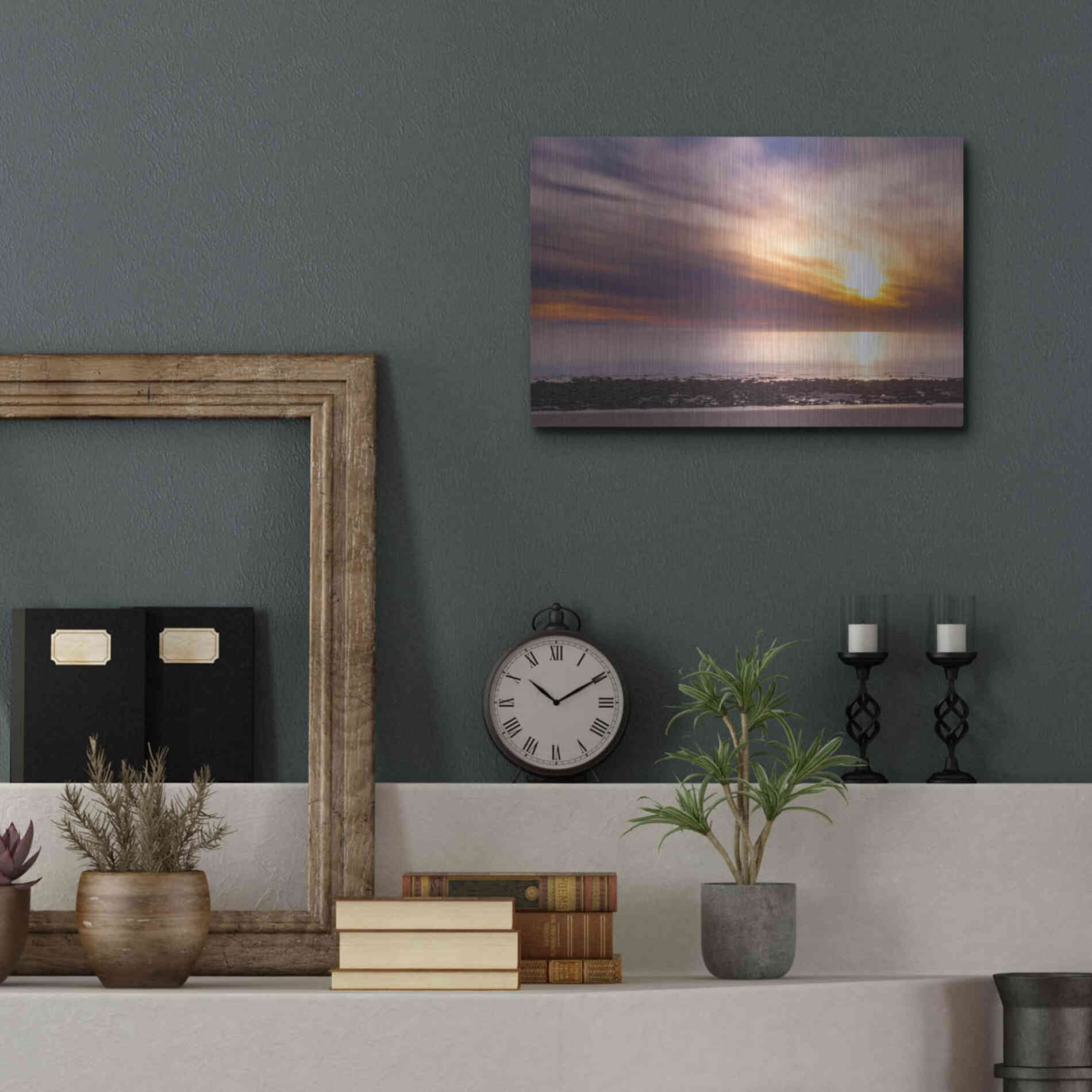 Luxe Metal Art 'The Sun's Rage' by Chris Moyer, Metal Wall Art,16x12