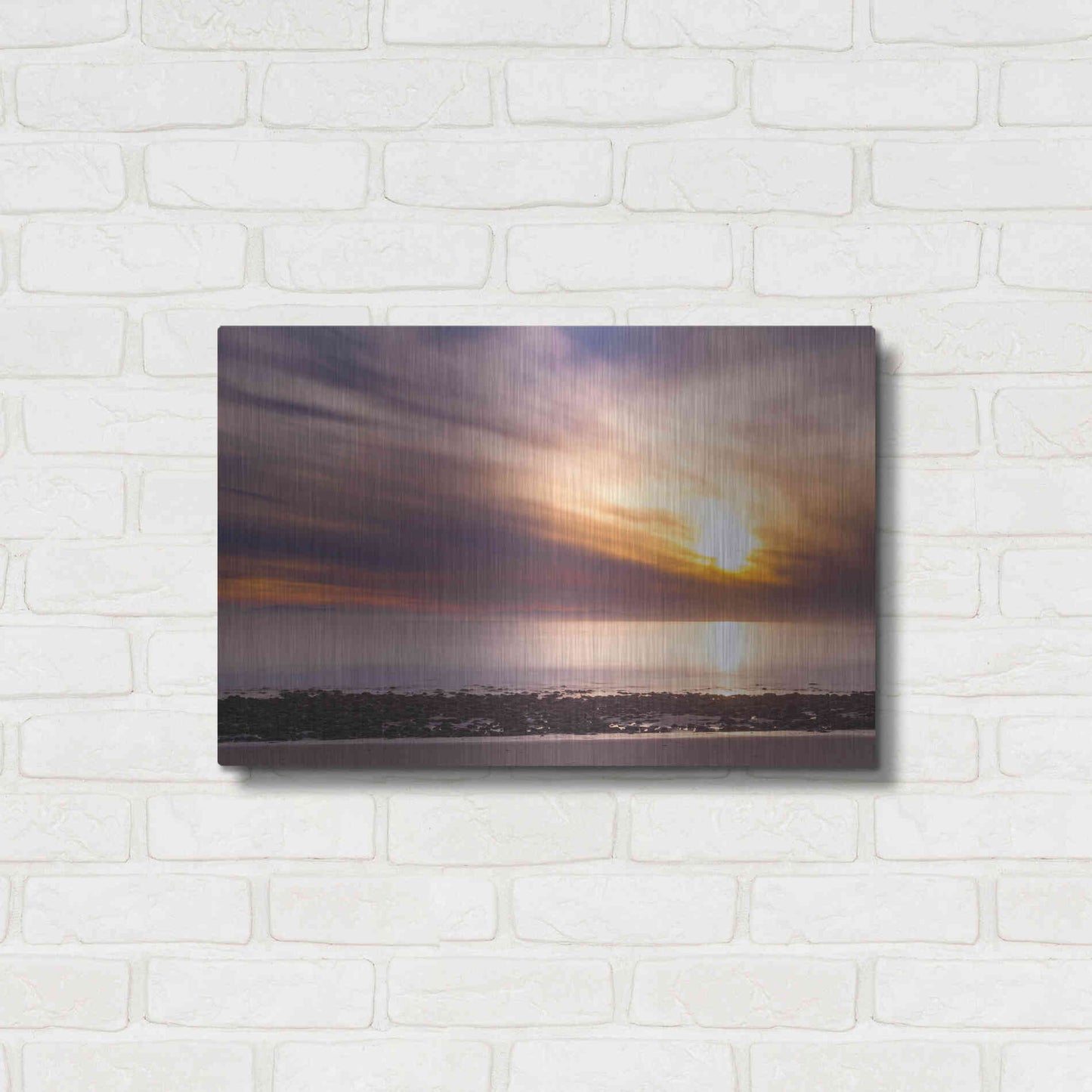 Luxe Metal Art 'The Sun's Rage' by Chris Moyer, Metal Wall Art,24x16