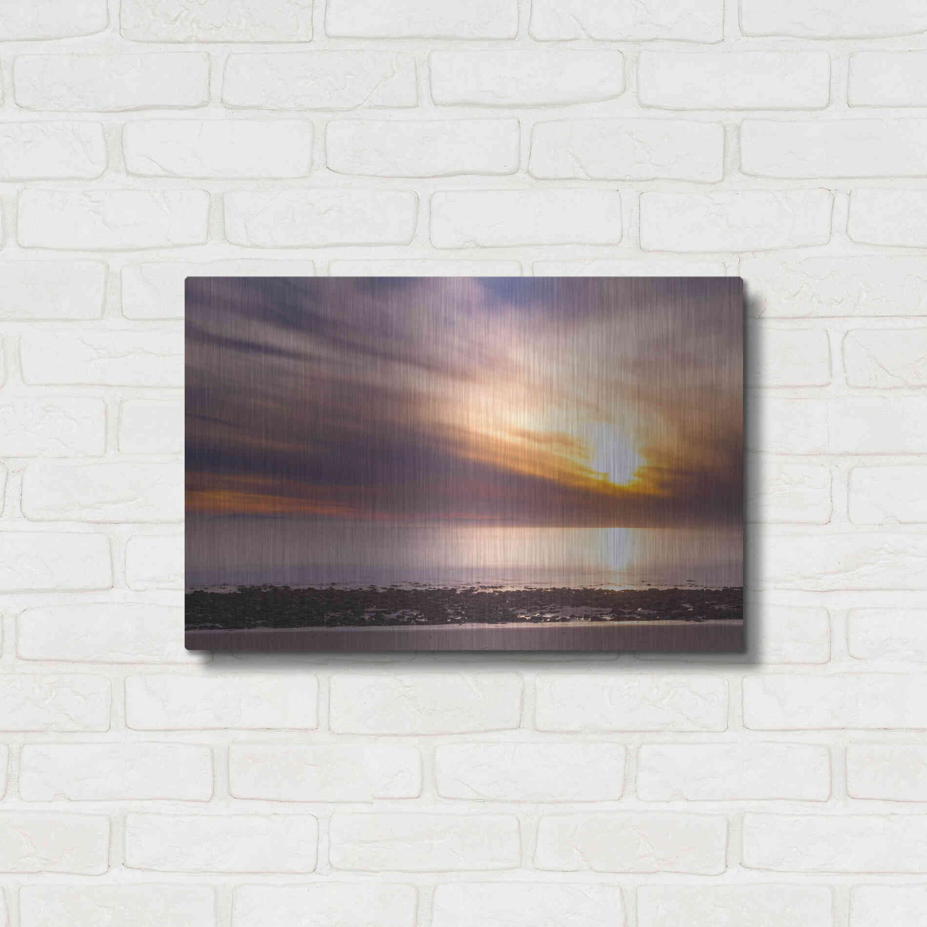 Luxe Metal Art 'The Sun's Rage' by Chris Moyer, Metal Wall Art,24x16