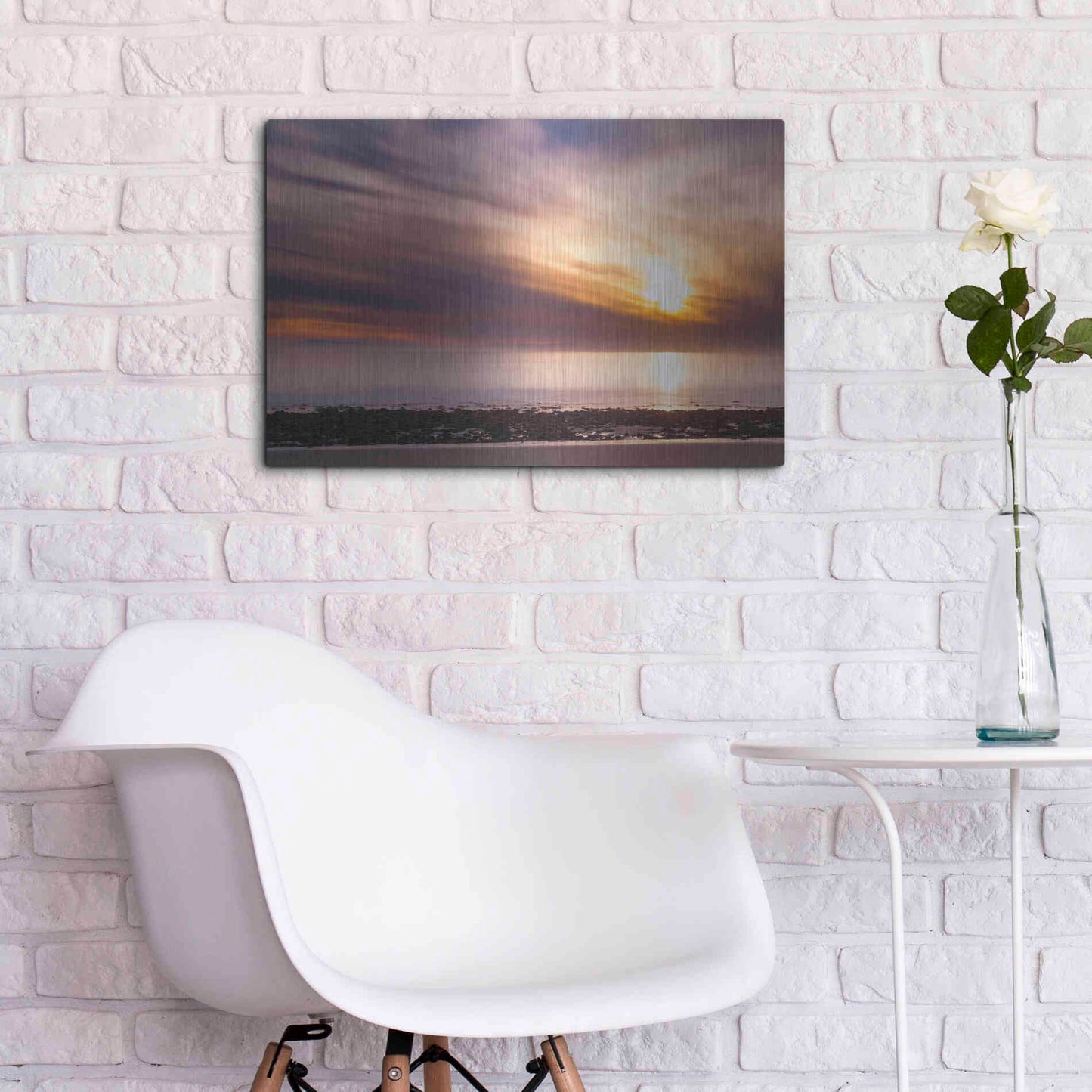 Luxe Metal Art 'The Sun's Rage' by Chris Moyer, Metal Wall Art,24x16