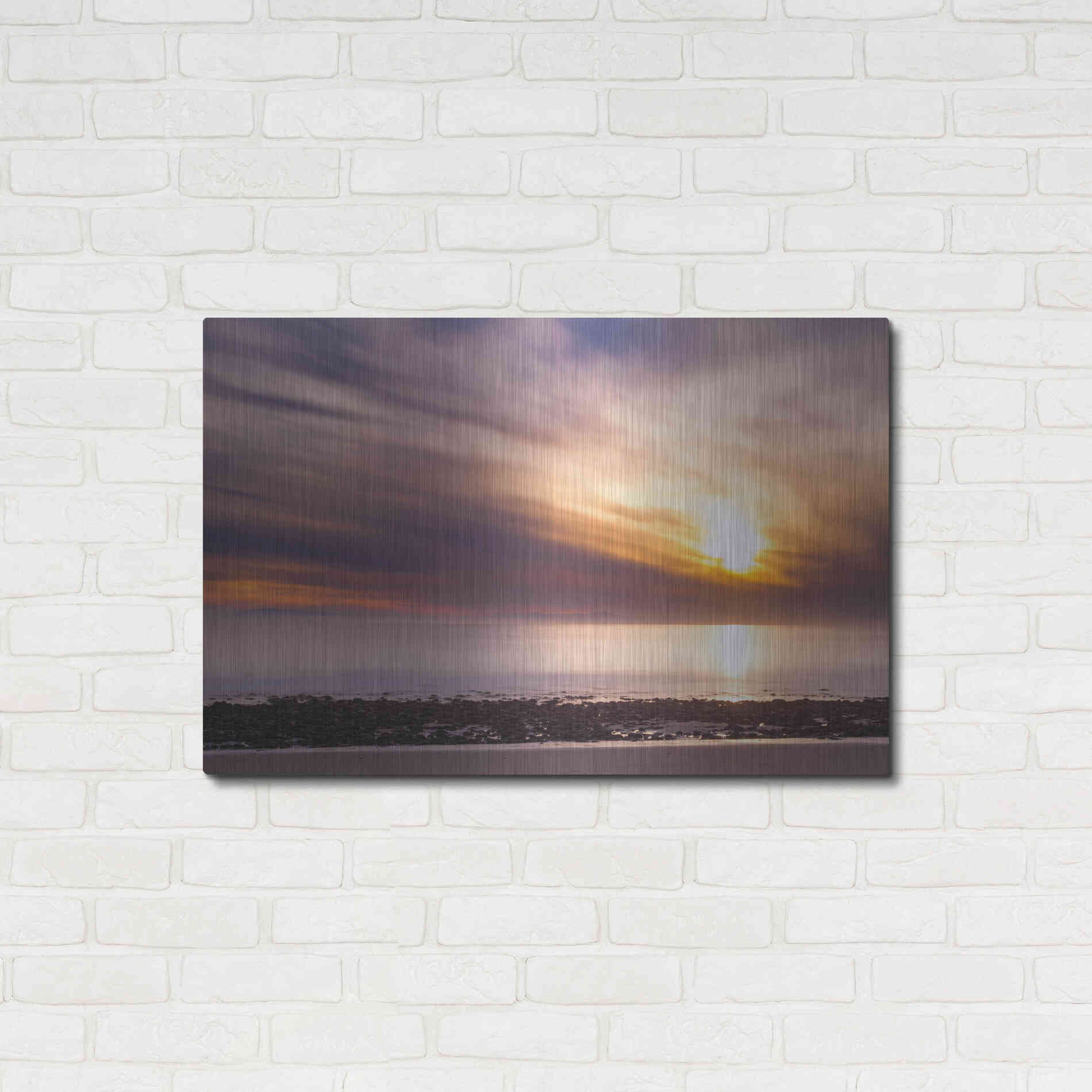 Luxe Metal Art 'The Sun's Rage' by Chris Moyer, Metal Wall Art,36x24