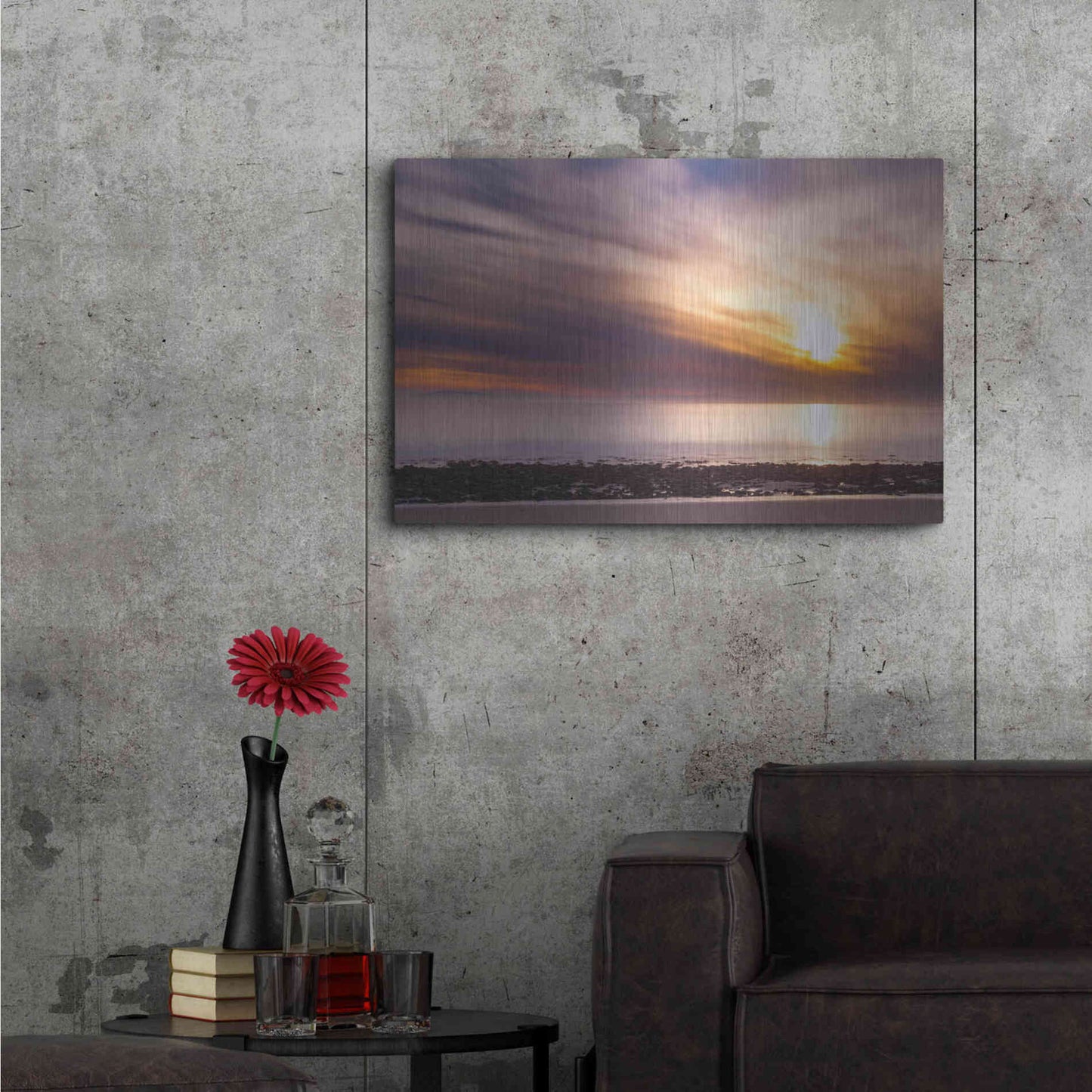 Luxe Metal Art 'The Sun's Rage' by Chris Moyer, Metal Wall Art,36x24