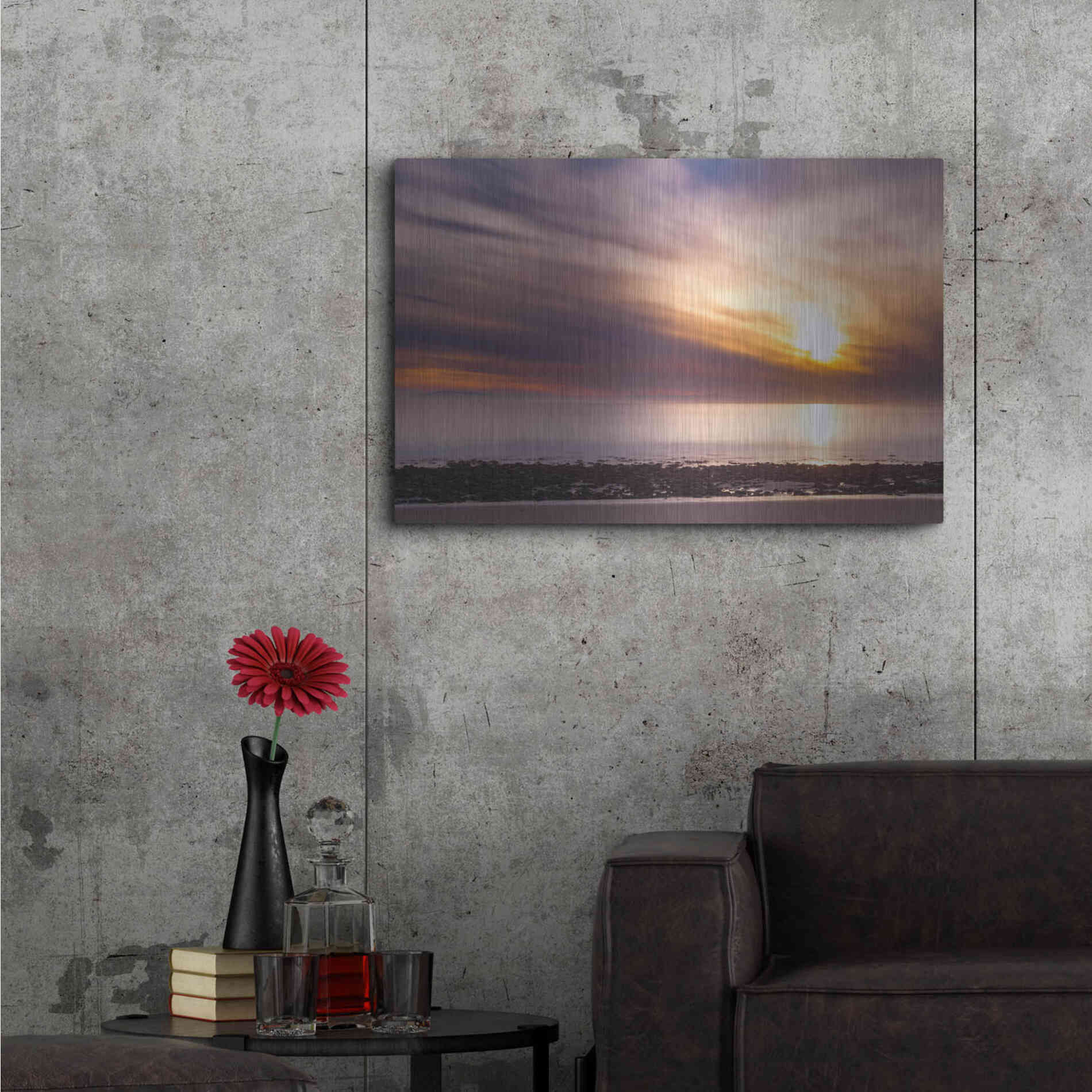 Luxe Metal Art 'The Sun's Rage' by Chris Moyer, Metal Wall Art,36x24