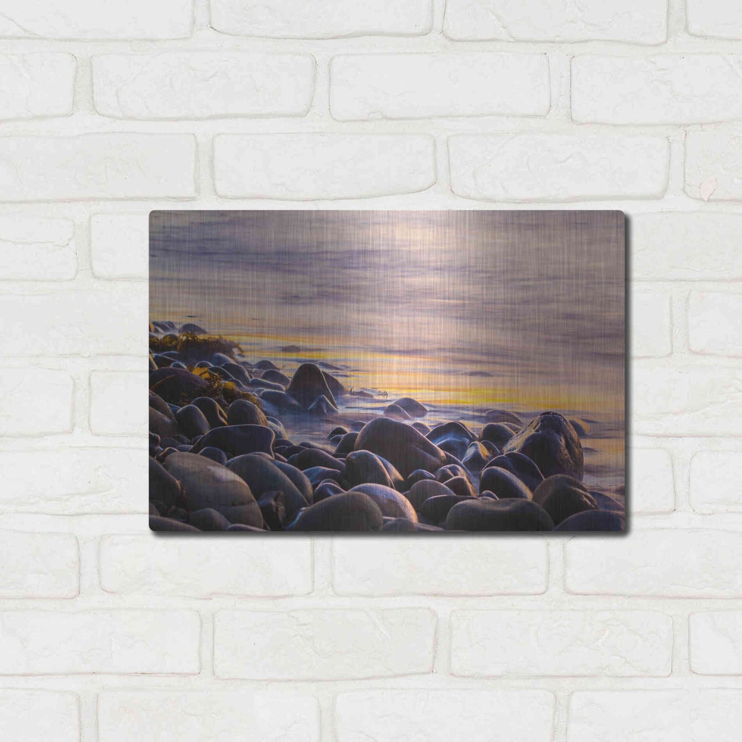 Luxe Metal Art 'Wet Rock Reflections' by Chris Moyer, Metal Wall Art,16x12