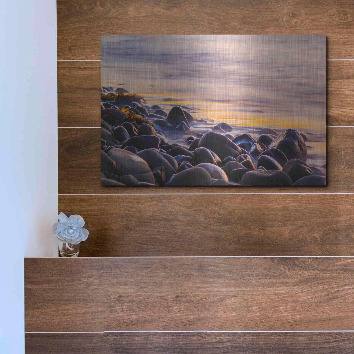 Luxe Metal Art 'Wet Rock Reflections' by Chris Moyer, Metal Wall Art,16x12