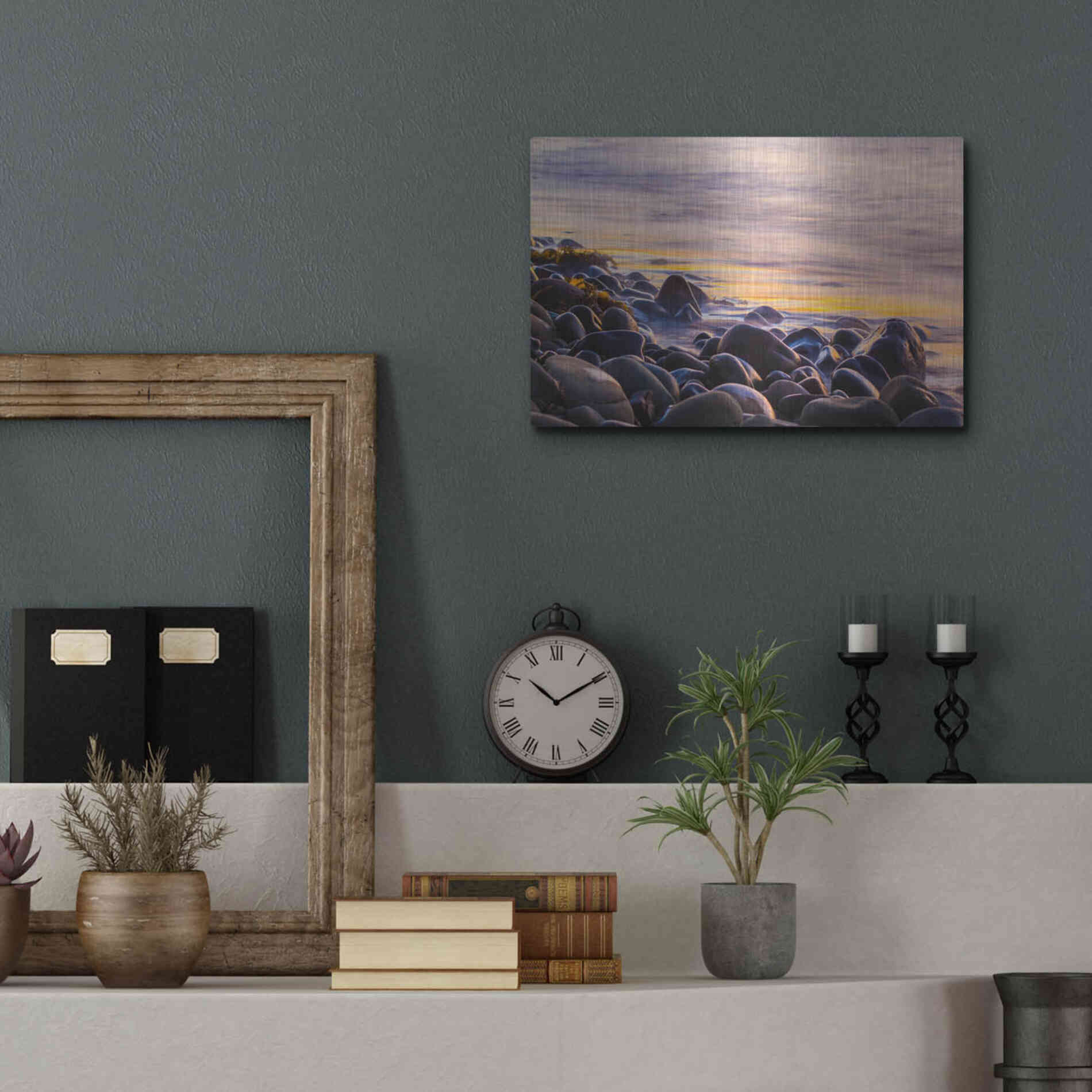 Luxe Metal Art 'Wet Rock Reflections' by Chris Moyer, Metal Wall Art,16x12