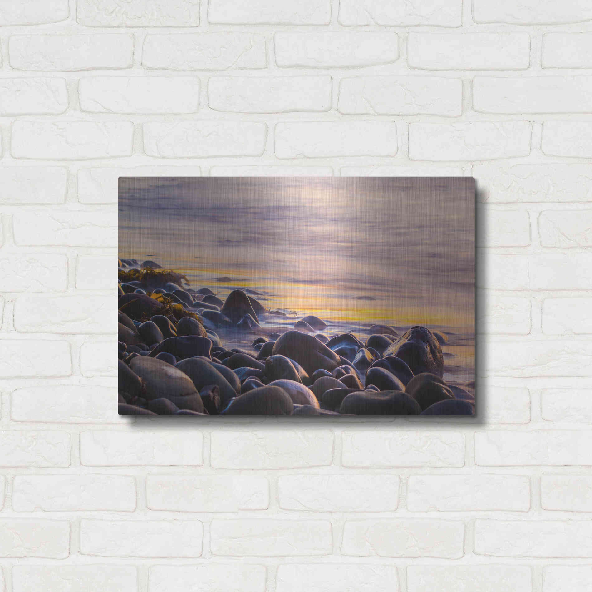 Luxe Metal Art 'Wet Rock Reflections' by Chris Moyer, Metal Wall Art,24x16