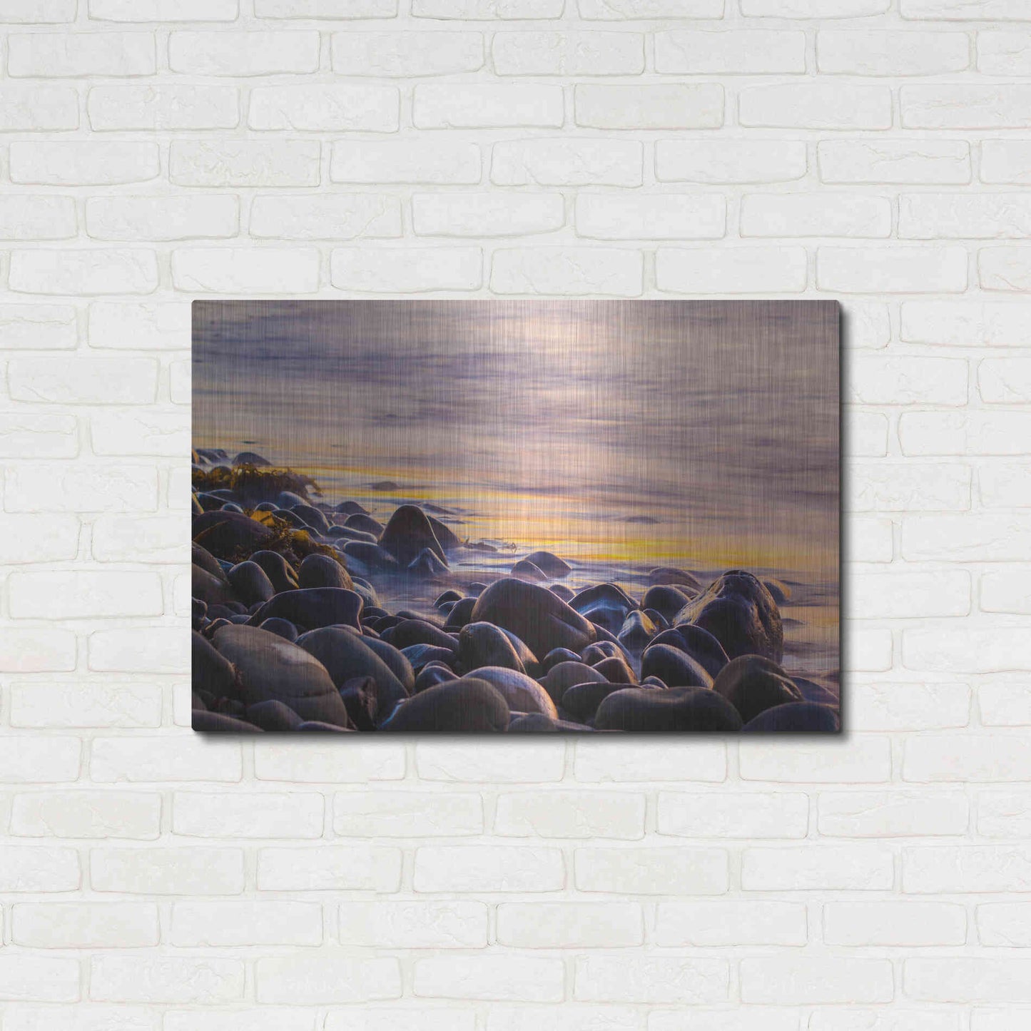 Luxe Metal Art 'Wet Rock Reflections' by Chris Moyer, Metal Wall Art,36x24