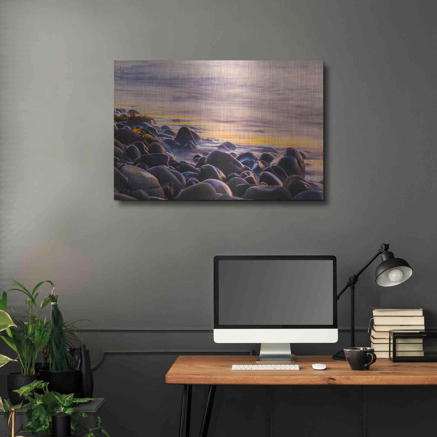 Luxe Metal Art 'Wet Rock Reflections' by Chris Moyer, Metal Wall Art,36x24