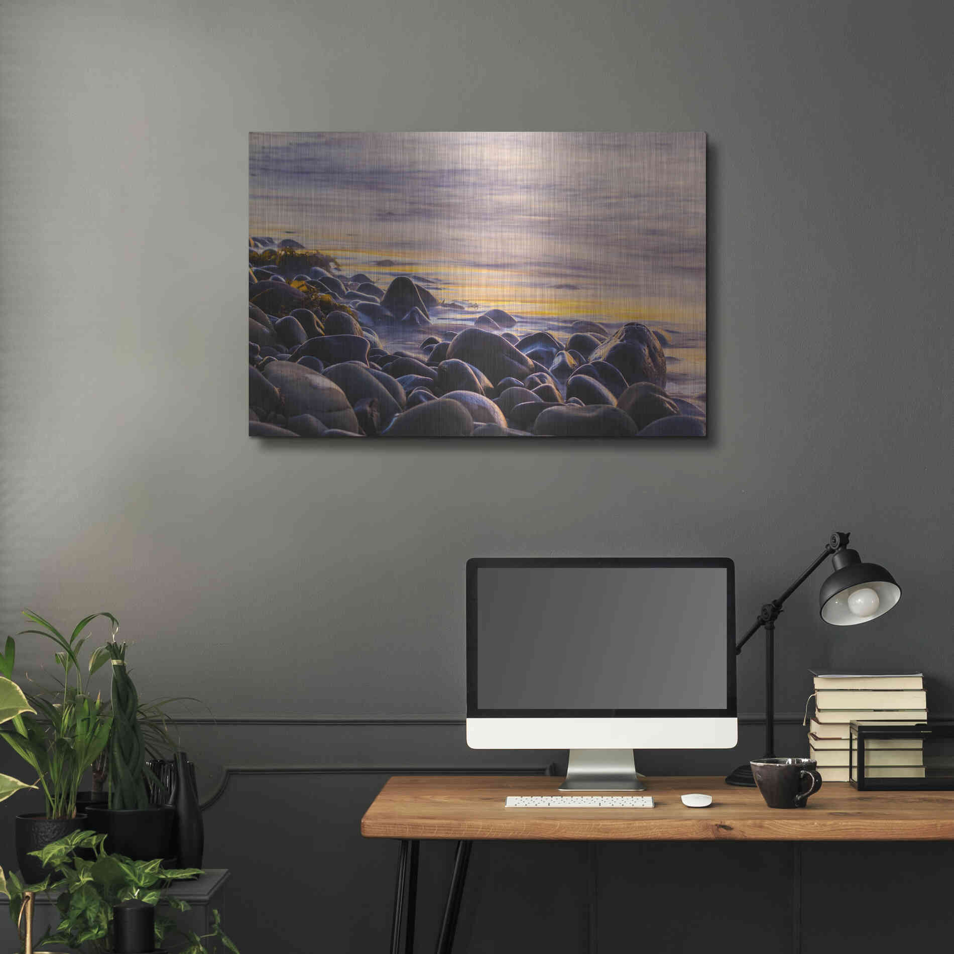 Luxe Metal Art 'Wet Rock Reflections' by Chris Moyer, Metal Wall Art,36x24