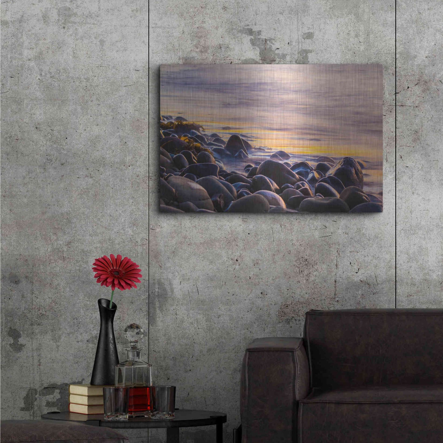 Luxe Metal Art 'Wet Rock Reflections' by Chris Moyer, Metal Wall Art,36x24