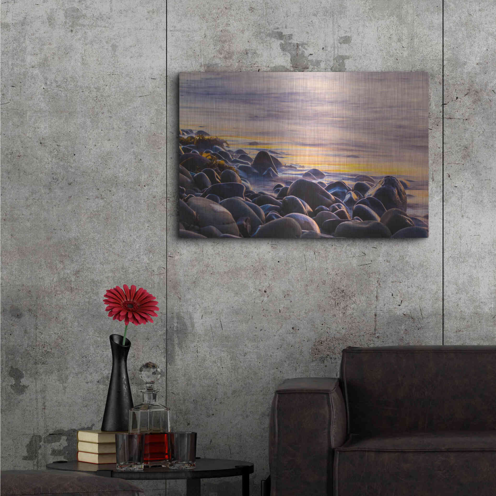 Luxe Metal Art 'Wet Rock Reflections' by Chris Moyer, Metal Wall Art,36x24
