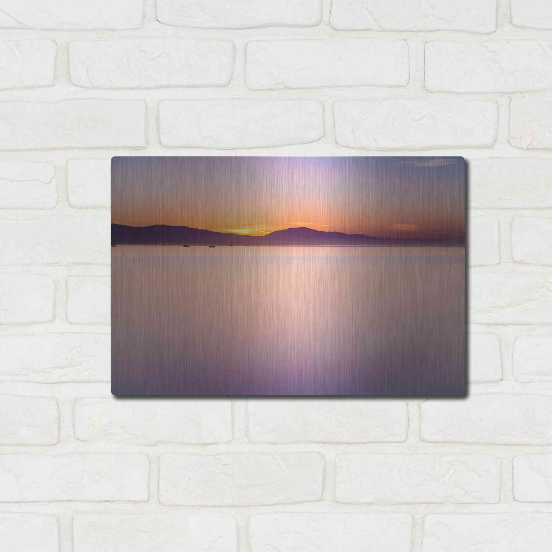 Luxe Metal Art 'Simple Sunrise' by Chris Moyer, Metal Wall Art,16x12