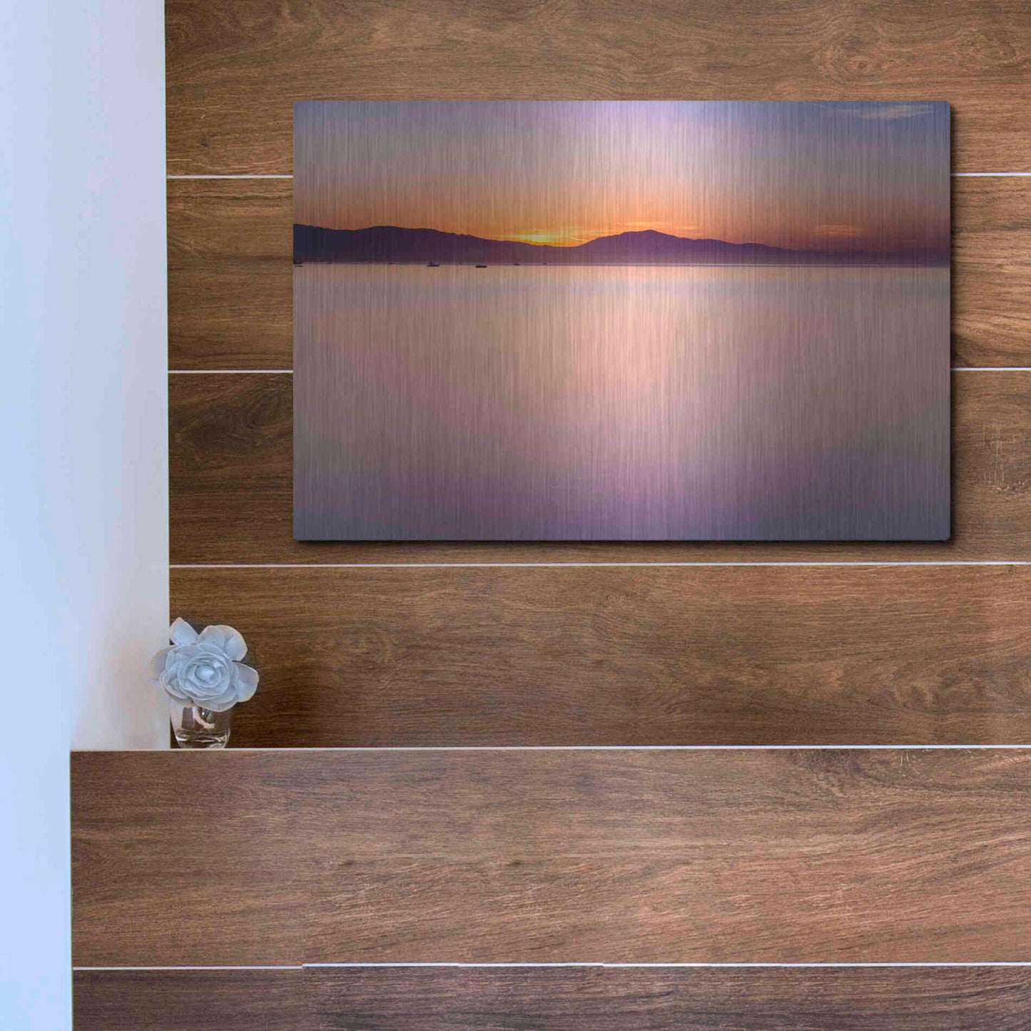 Luxe Metal Art 'Simple Sunrise' by Chris Moyer, Metal Wall Art,16x12