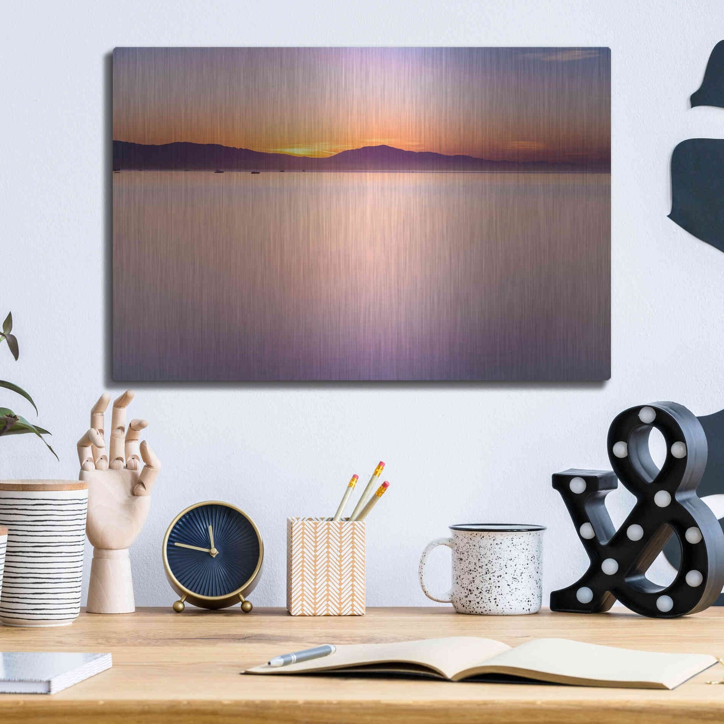 Luxe Metal Art 'Simple Sunrise' by Chris Moyer, Metal Wall Art,16x12