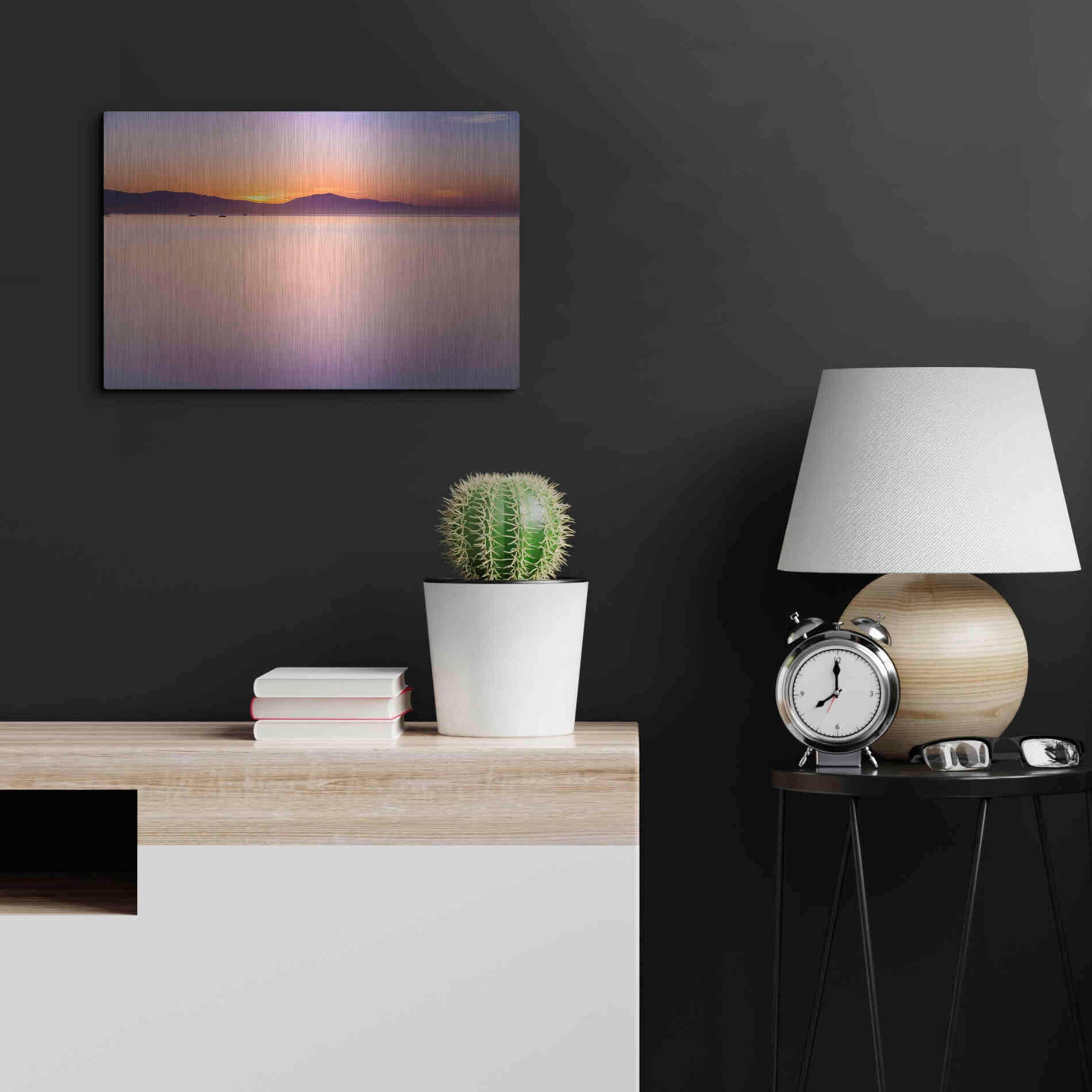 Luxe Metal Art 'Simple Sunrise' by Chris Moyer, Metal Wall Art,24x16