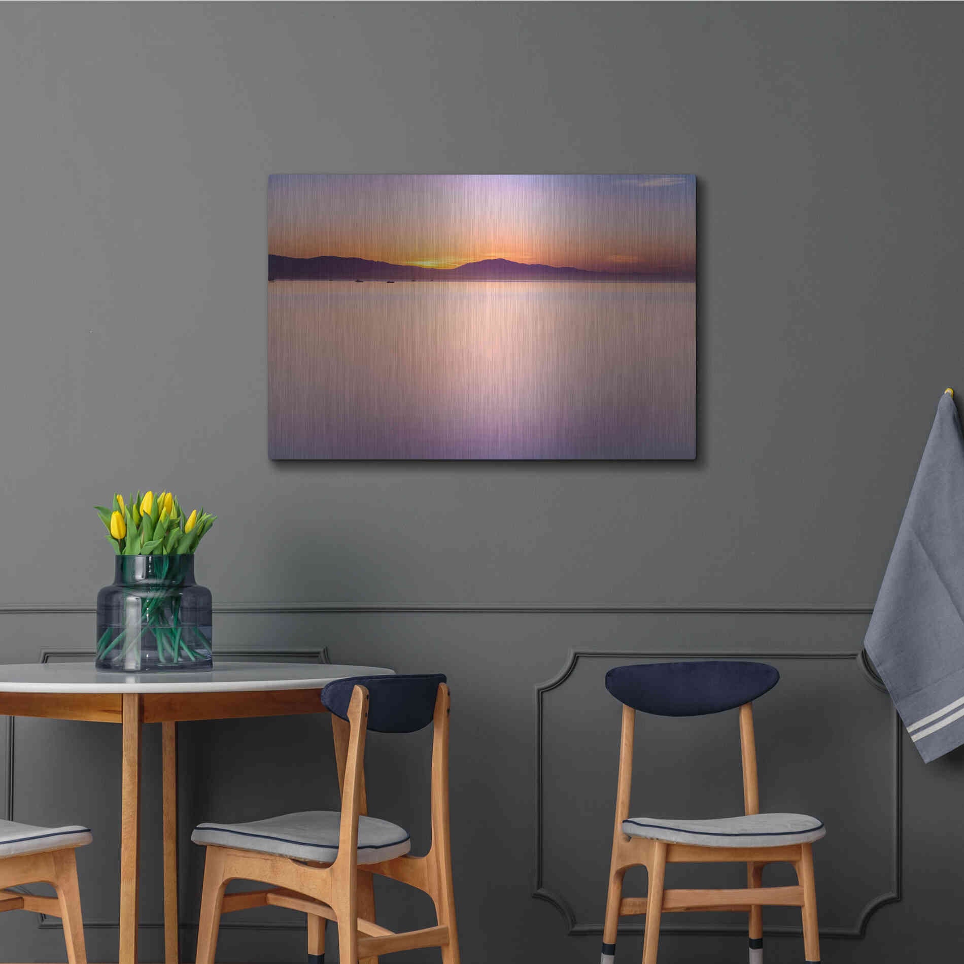 Luxe Metal Art 'Simple Sunrise' by Chris Moyer, Metal Wall Art,36x24