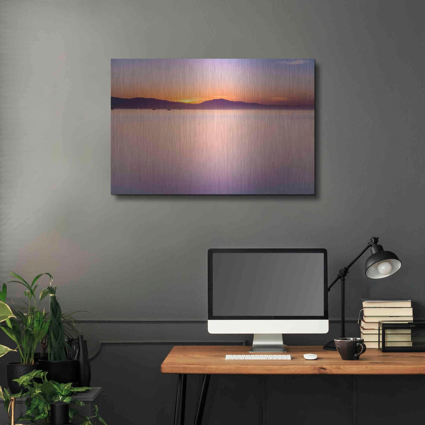 Luxe Metal Art 'Simple Sunrise' by Chris Moyer, Metal Wall Art,36x24