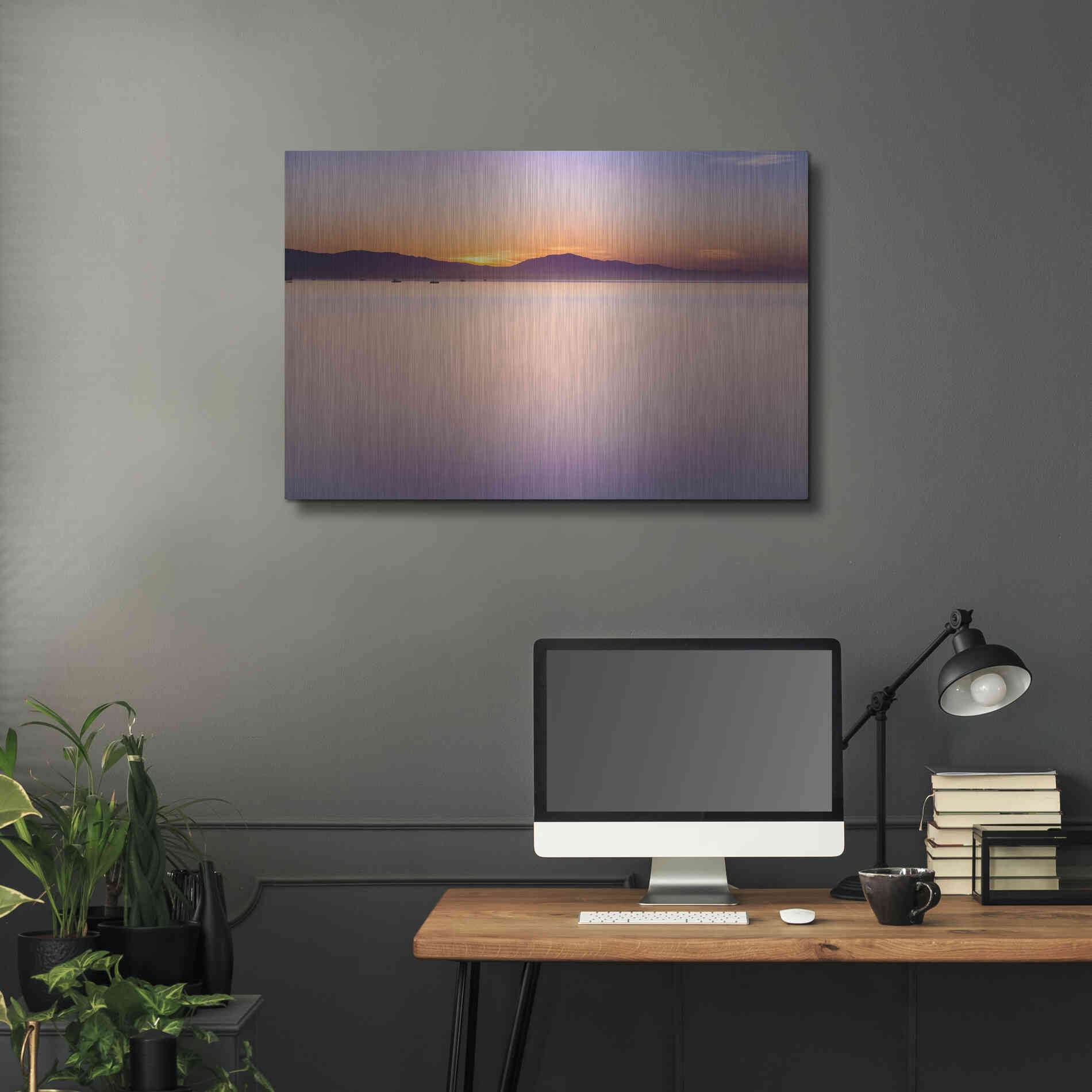 Luxe Metal Art 'Simple Sunrise' by Chris Moyer, Metal Wall Art,36x24