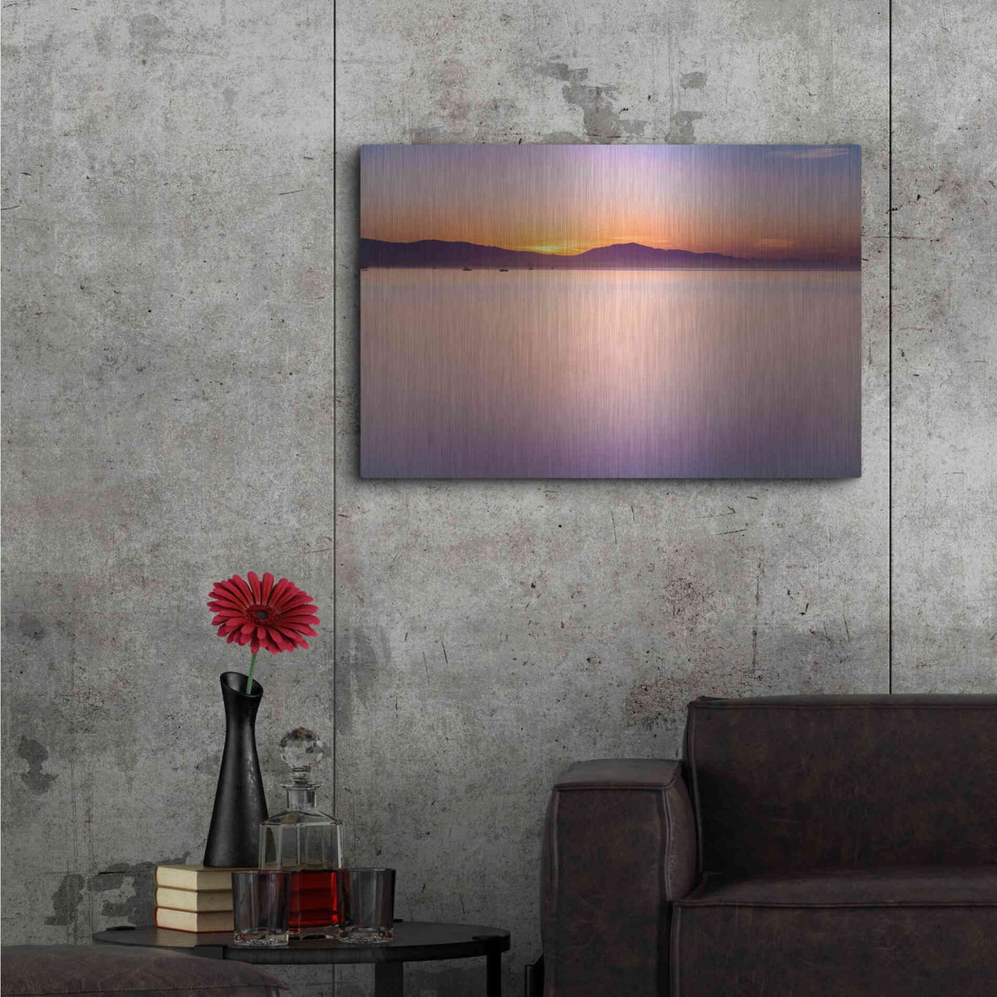 Luxe Metal Art 'Simple Sunrise' by Chris Moyer, Metal Wall Art,36x24