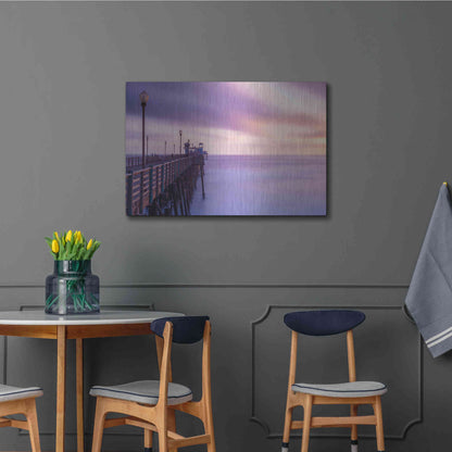 Luxe Metal Art 'Dusk at the Oceanside Pier' by Chris Moyer, Metal Wall Art,36x24