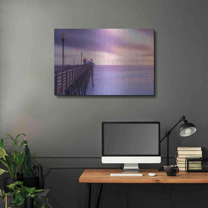 Luxe Metal Art 'Dusk at the Oceanside Pier' by Chris Moyer, Metal Wall Art,36x24