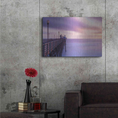 Luxe Metal Art 'Dusk at the Oceanside Pier' by Chris Moyer, Metal Wall Art,36x24