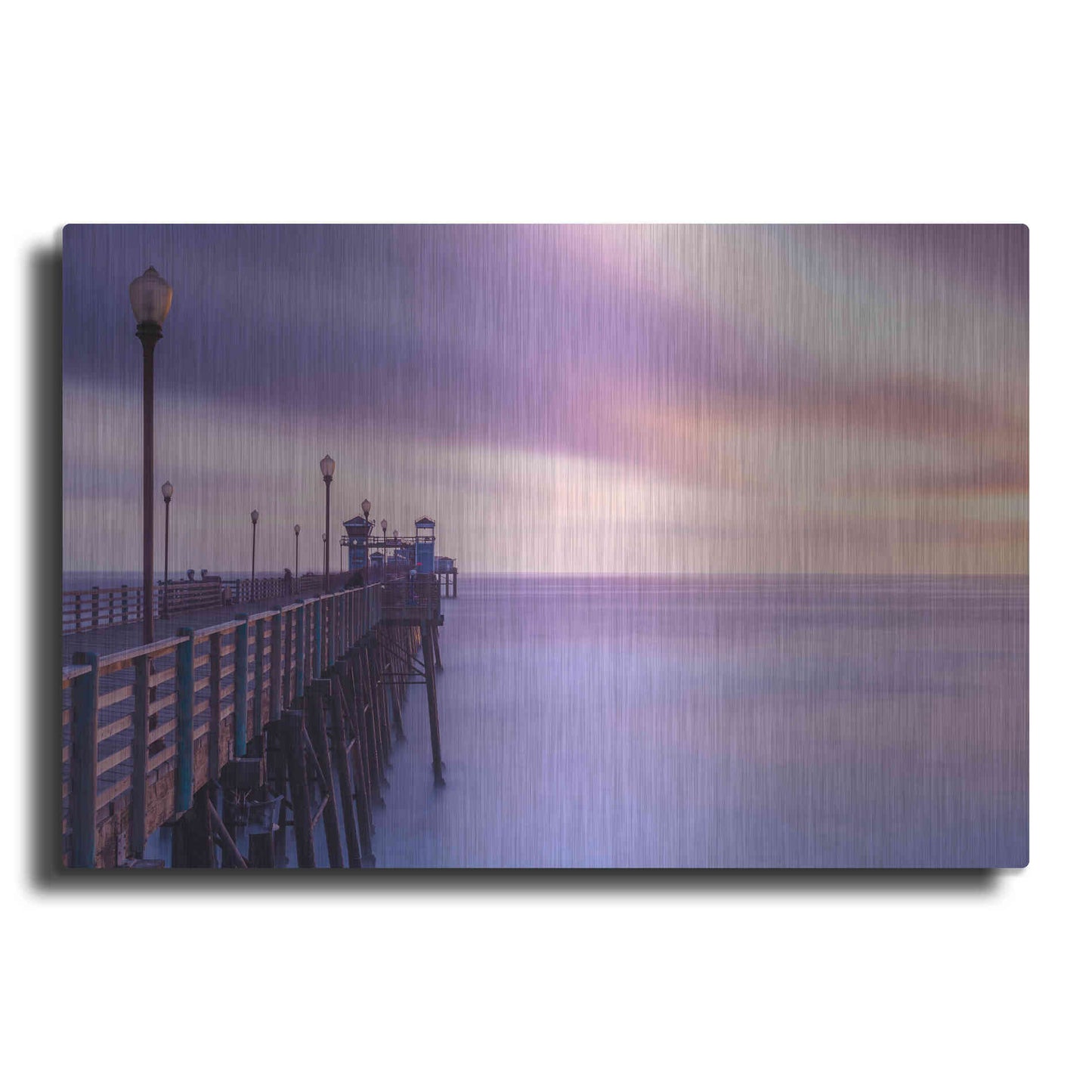 Luxe Metal Art 'Dusk at the Oceanside Pier' by Chris Moyer, Metal Wall Art