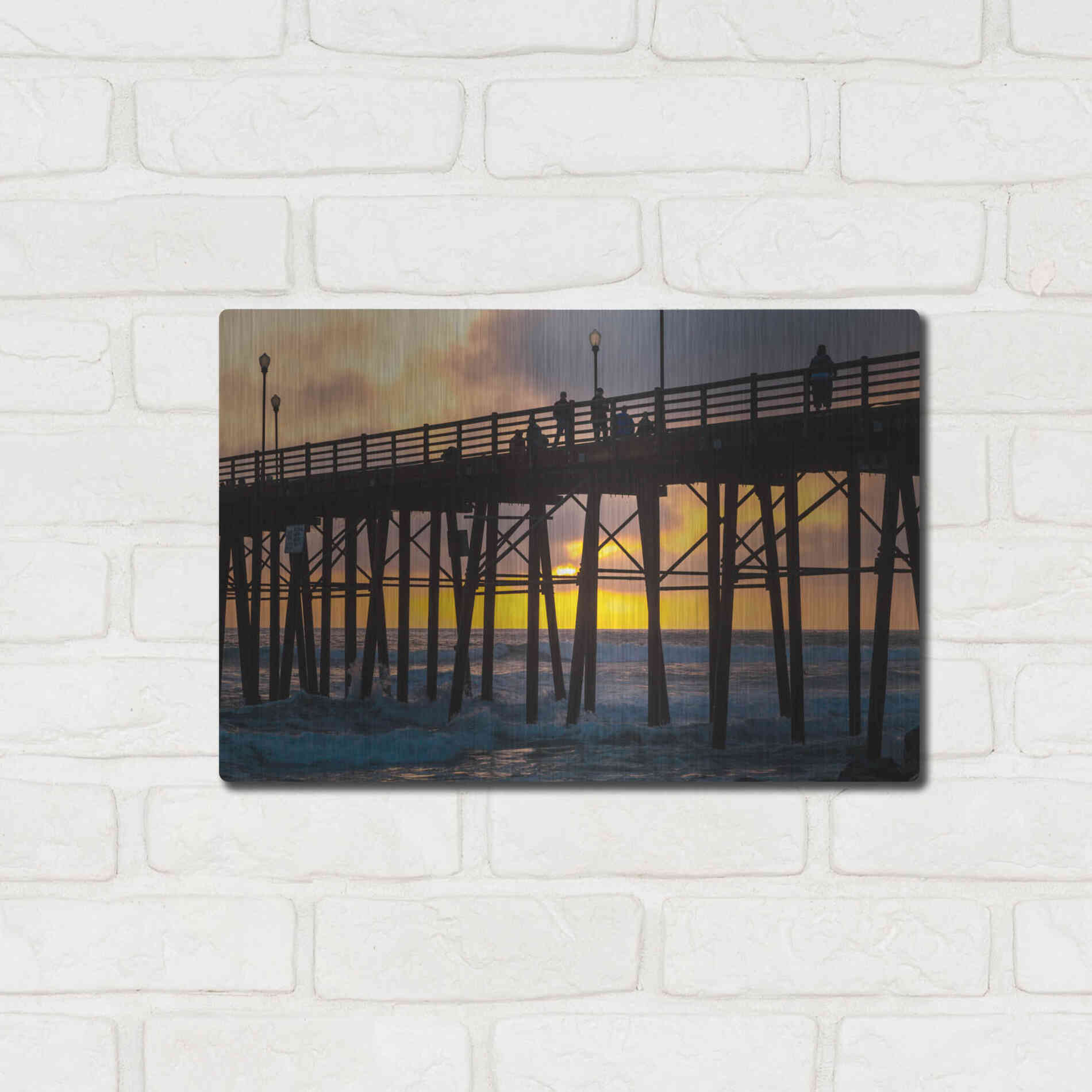 Luxe Metal Art 'Fire Down Below' by Chris Moyer, Metal Wall Art,16x12