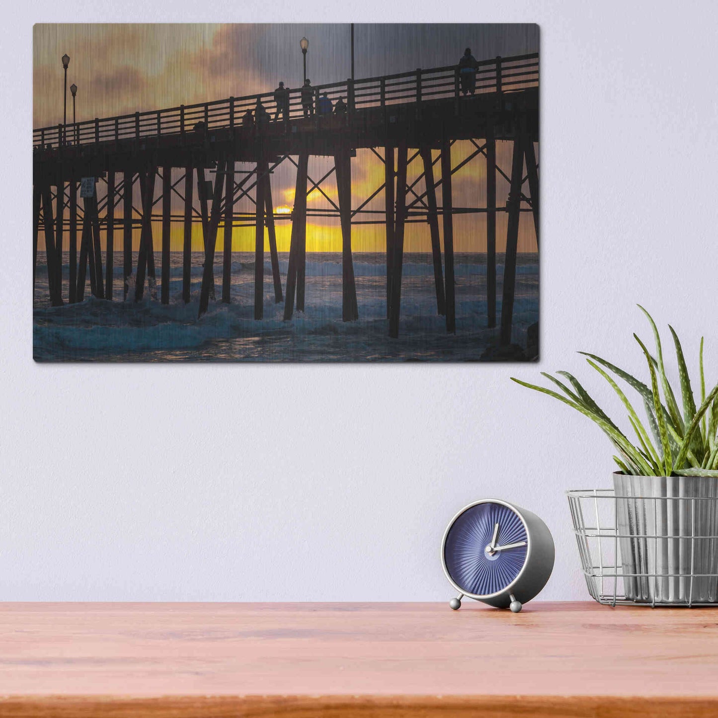 Luxe Metal Art 'Fire Down Below' by Chris Moyer, Metal Wall Art,16x12