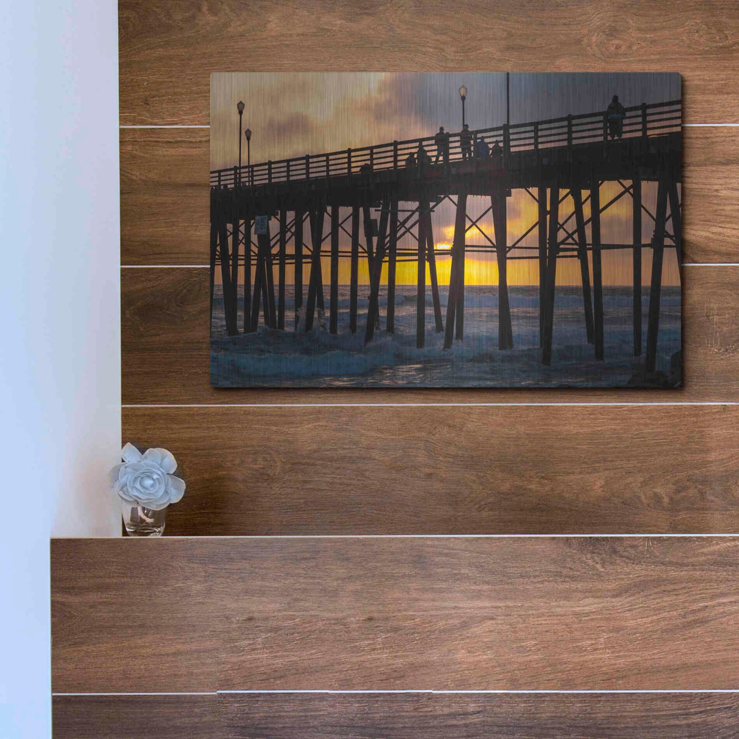 Luxe Metal Art 'Fire Down Below' by Chris Moyer, Metal Wall Art,16x12