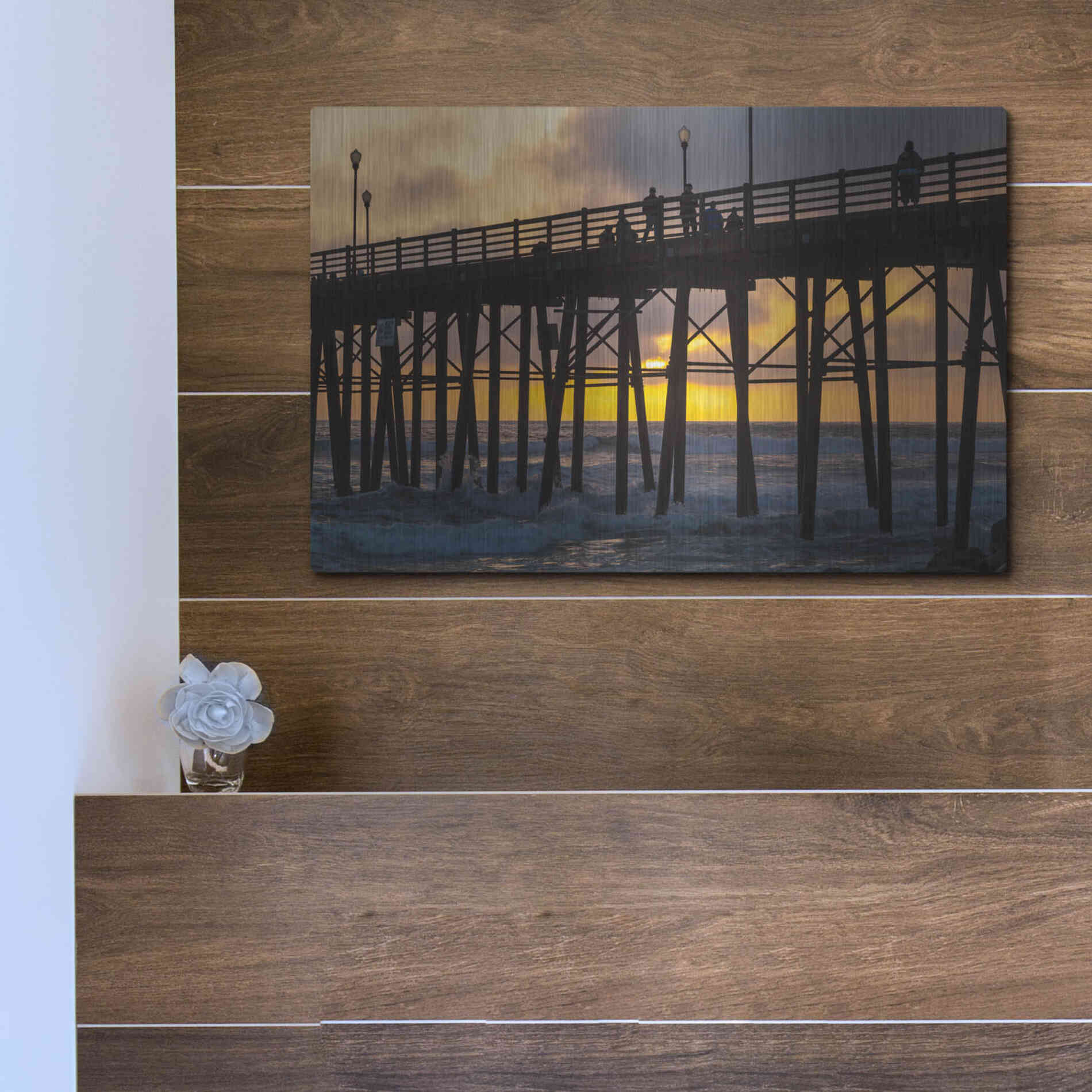 Luxe Metal Art 'Fire Down Below' by Chris Moyer, Metal Wall Art,16x12