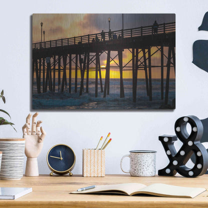 Luxe Metal Art 'Fire Down Below' by Chris Moyer, Metal Wall Art,16x12