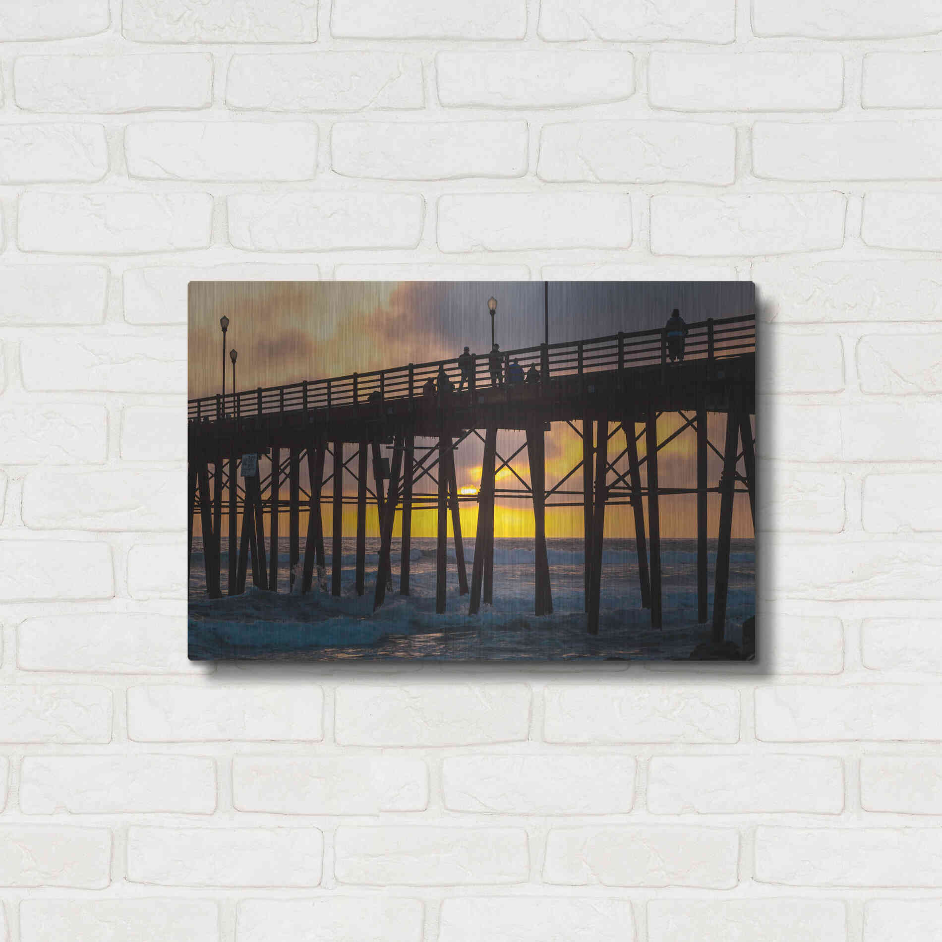 Luxe Metal Art 'Fire Down Below' by Chris Moyer, Metal Wall Art,24x16