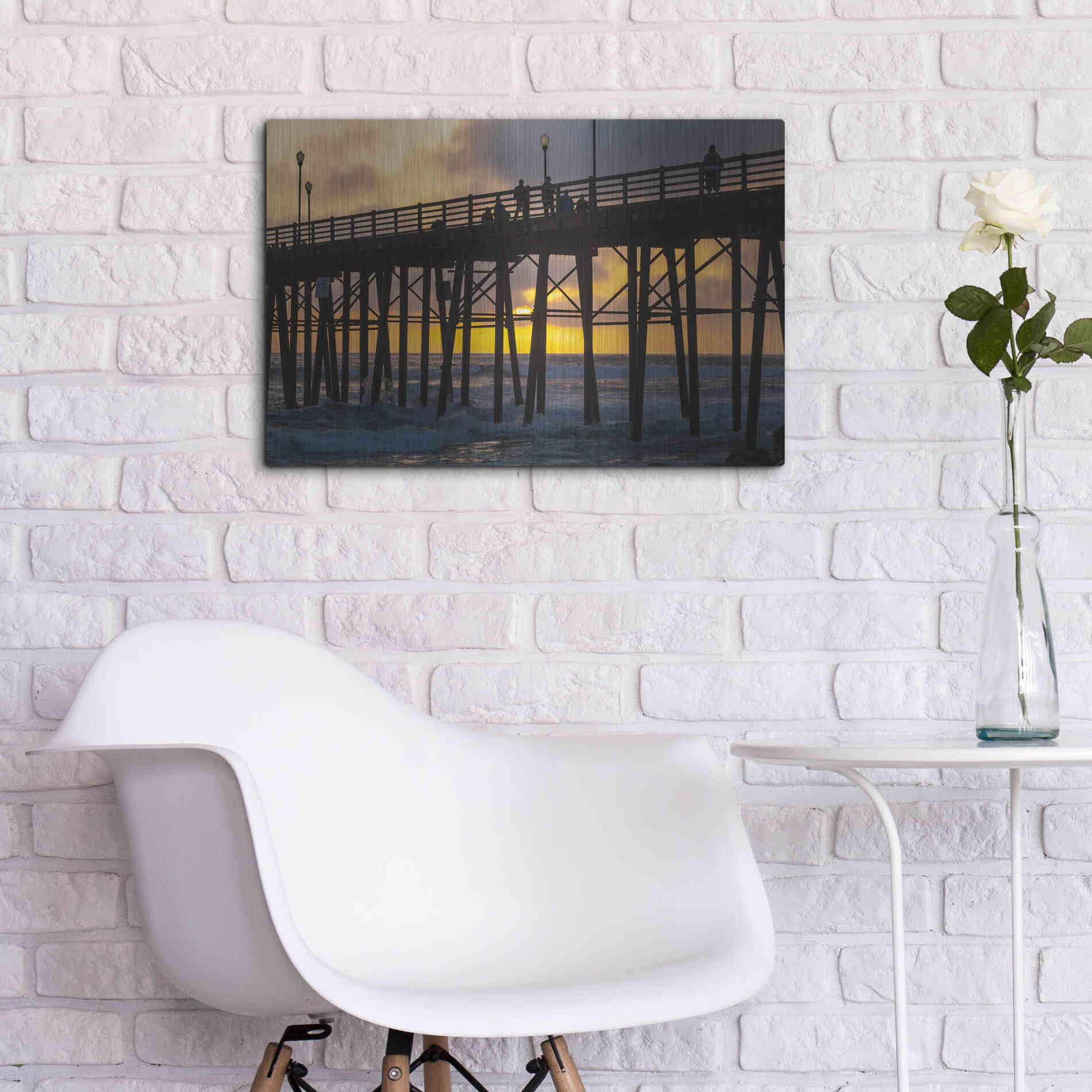 Luxe Metal Art 'Fire Down Below' by Chris Moyer, Metal Wall Art,24x16