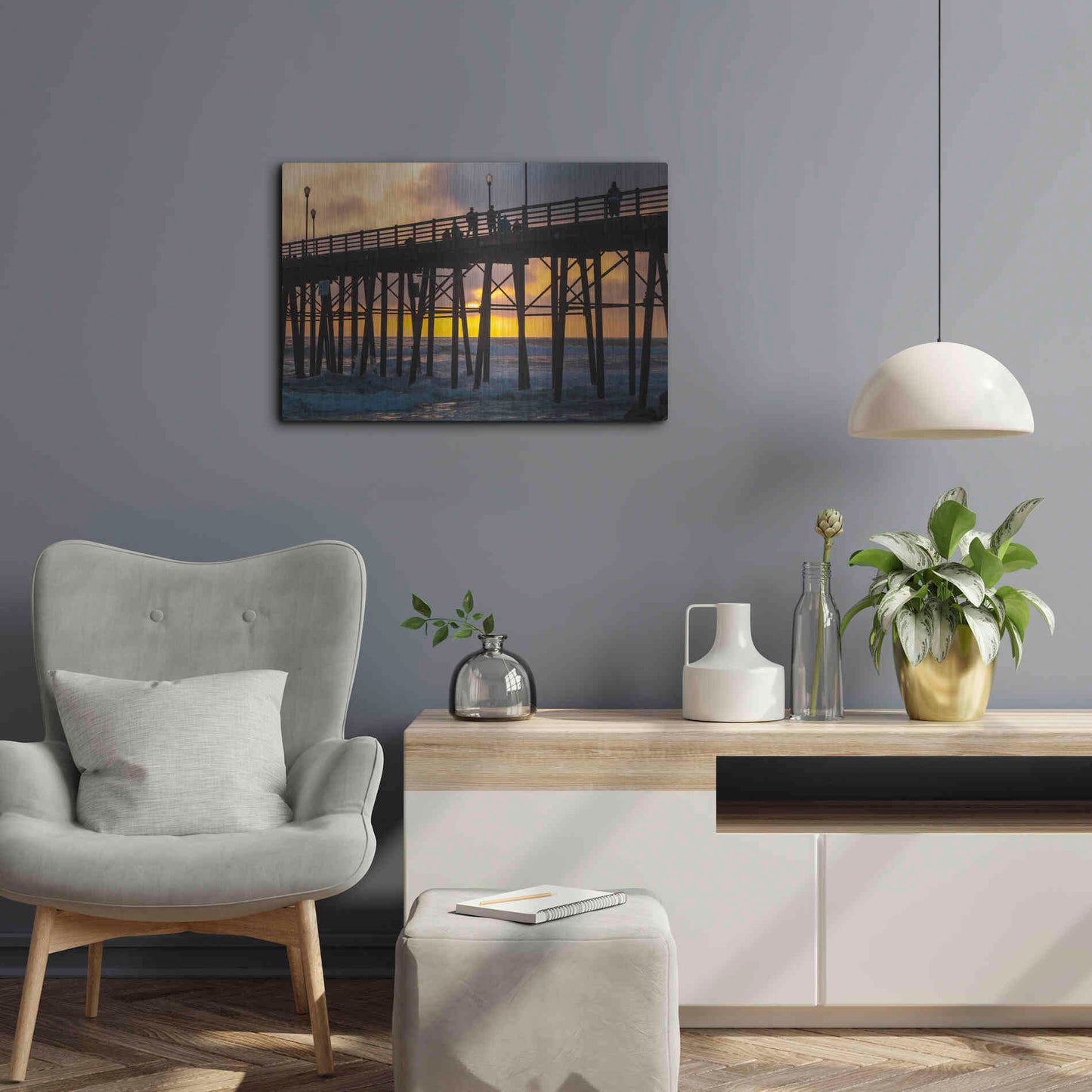 Luxe Metal Art 'Fire Down Below' by Chris Moyer, Metal Wall Art,24x16