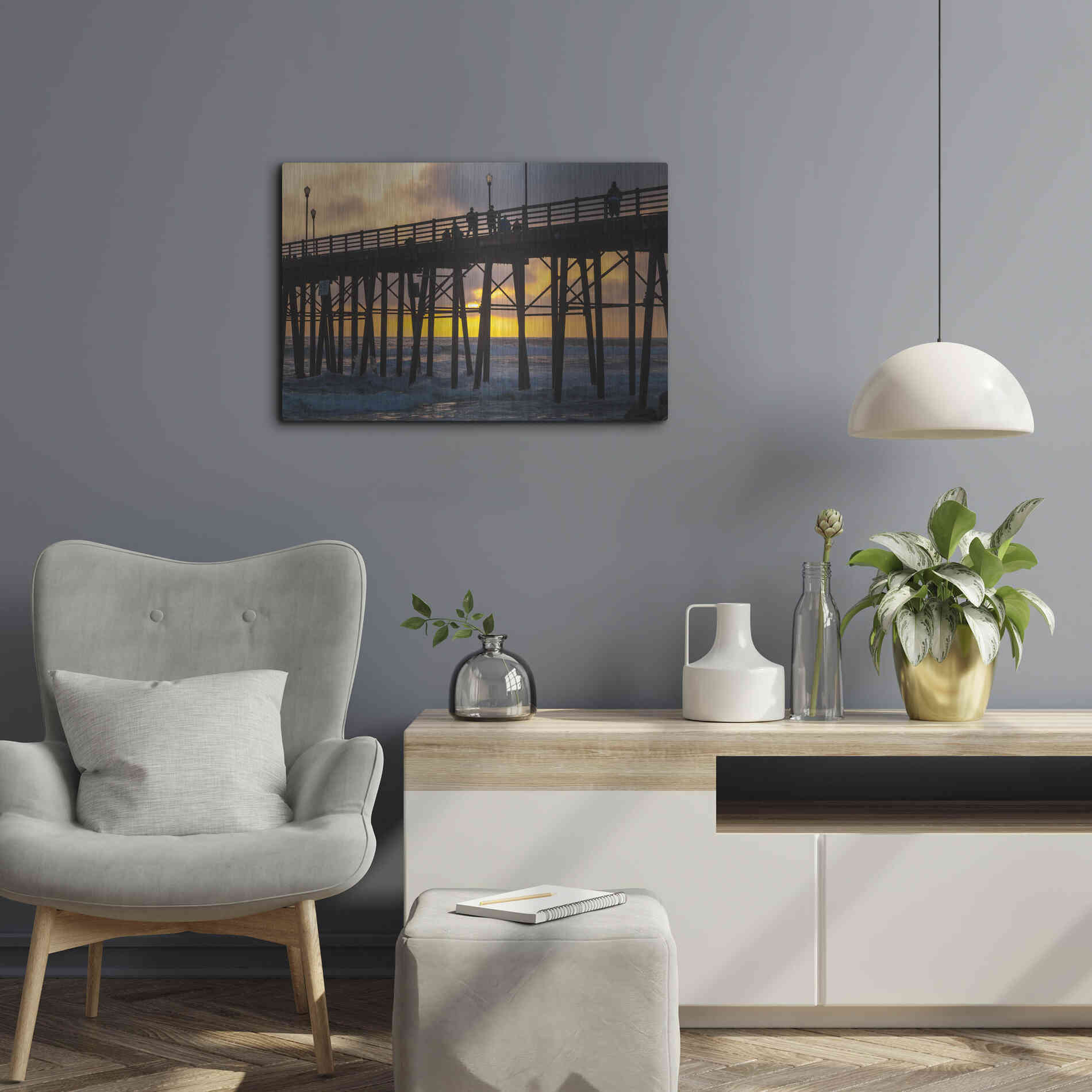 Luxe Metal Art 'Fire Down Below' by Chris Moyer, Metal Wall Art,24x16