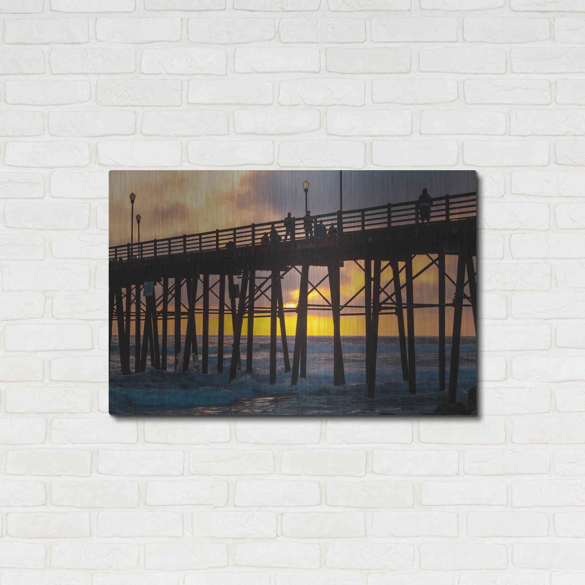 Luxe Metal Art 'Fire Down Below' by Chris Moyer, Metal Wall Art,36x24