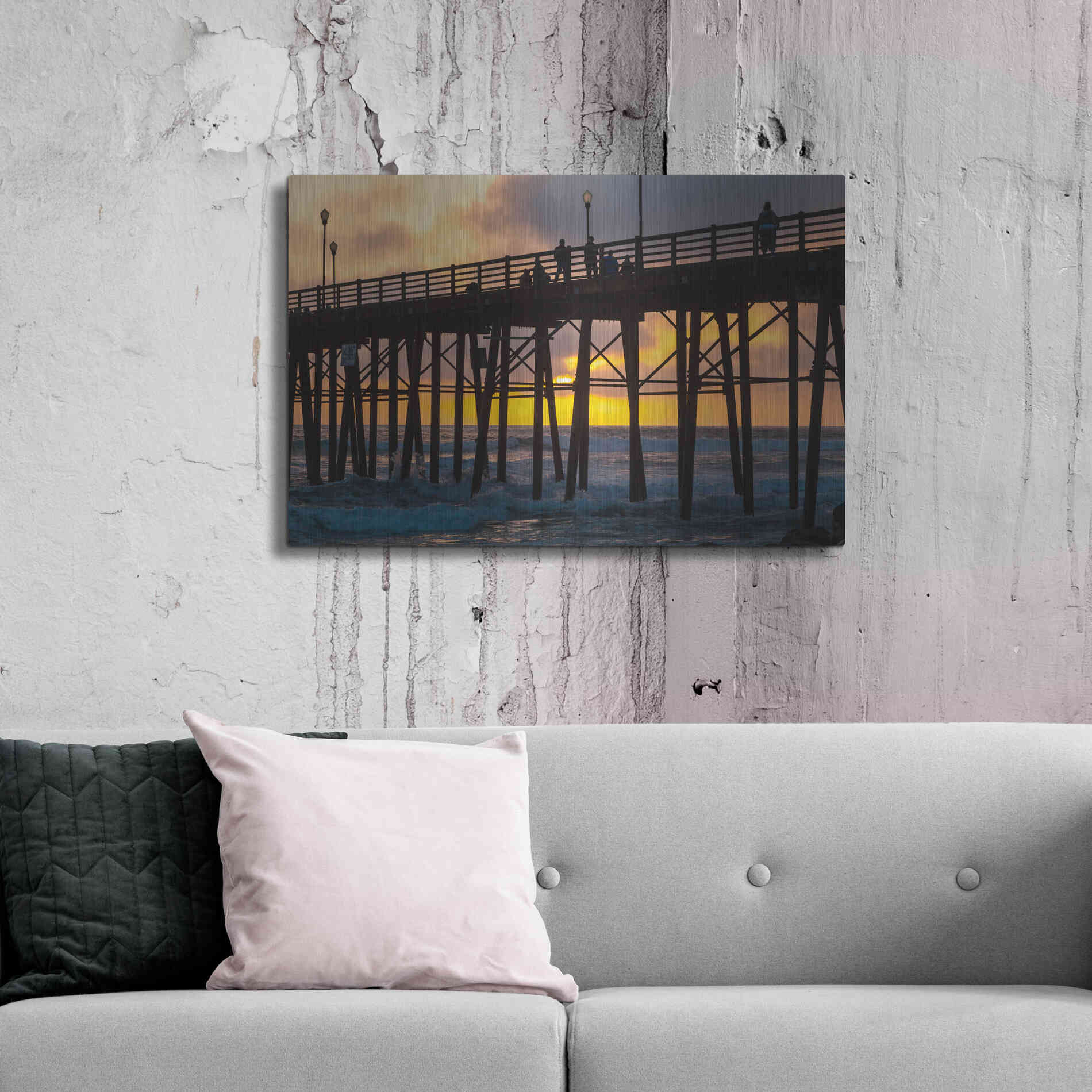 Luxe Metal Art 'Fire Down Below' by Chris Moyer, Metal Wall Art,36x24