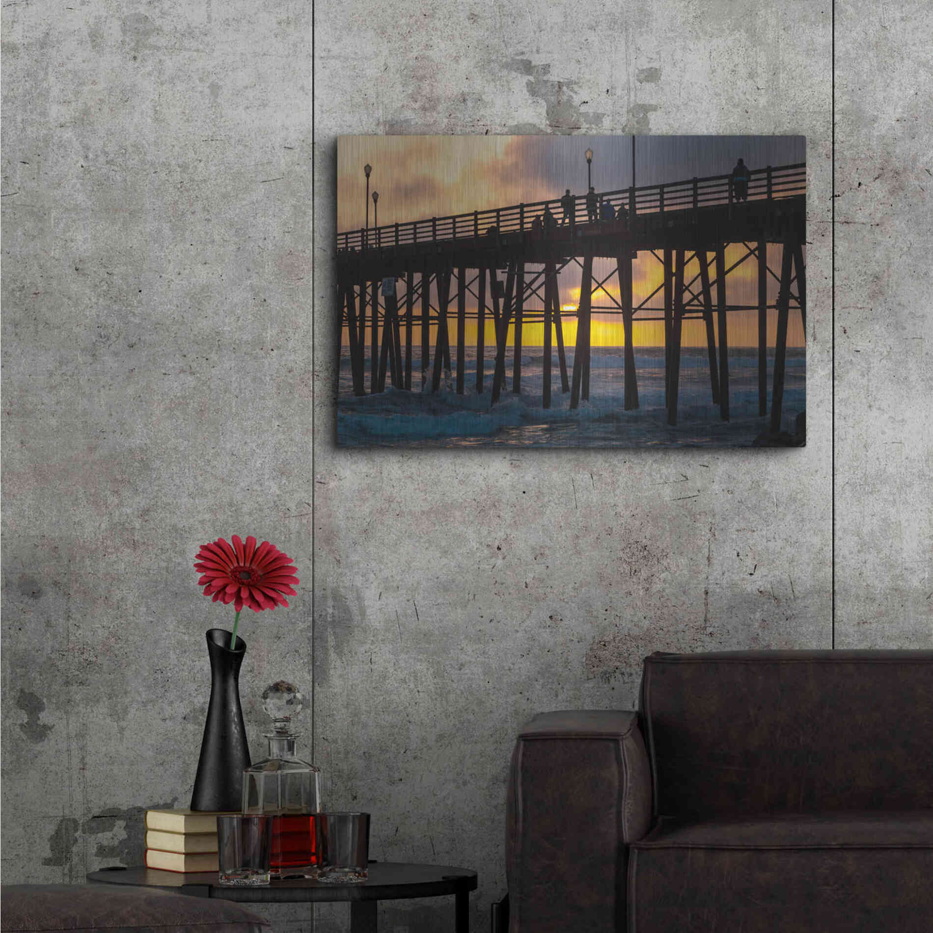 Luxe Metal Art 'Fire Down Below' by Chris Moyer, Metal Wall Art,36x24