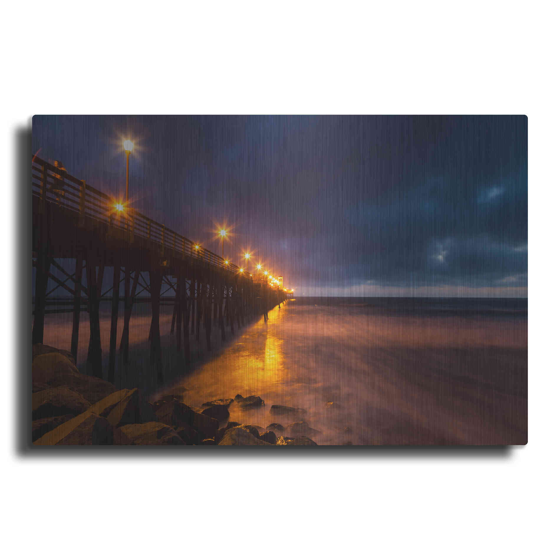 Luxe Metal Art 'Night Side' by Chris Moyer, Metal Wall Art