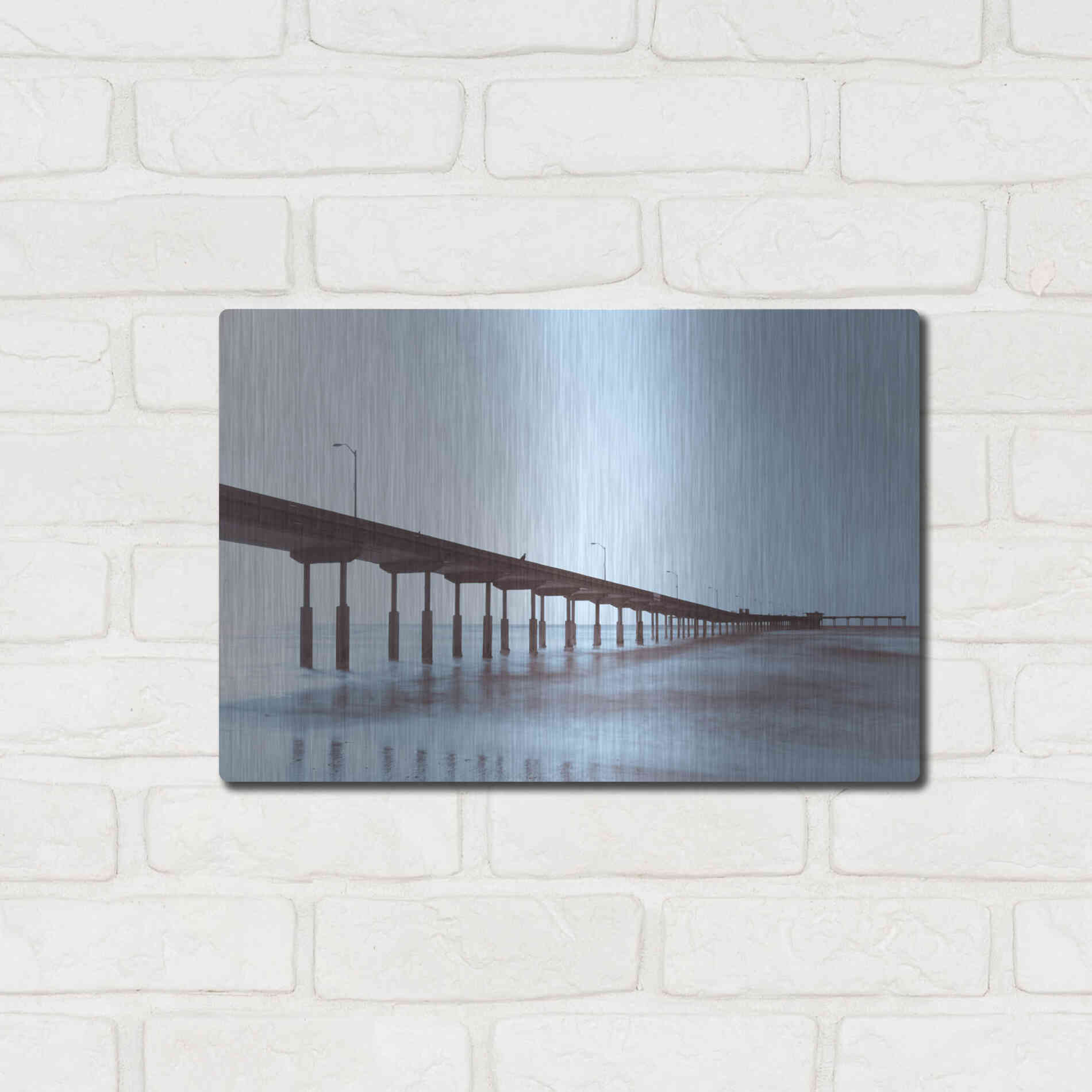 Luxe Metal Art 'Pier Tone' by Chris Moyer, Metal Wall Art,16x12