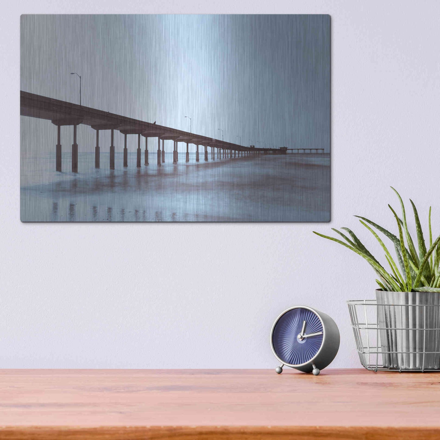 Luxe Metal Art 'Pier Tone' by Chris Moyer, Metal Wall Art,16x12