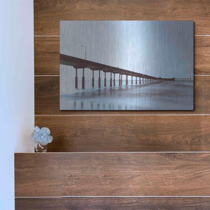 Luxe Metal Art 'Pier Tone' by Chris Moyer, Metal Wall Art,16x12