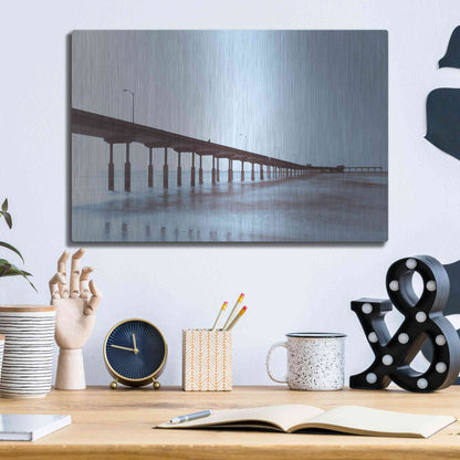 Luxe Metal Art 'Pier Tone' by Chris Moyer, Metal Wall Art,16x12