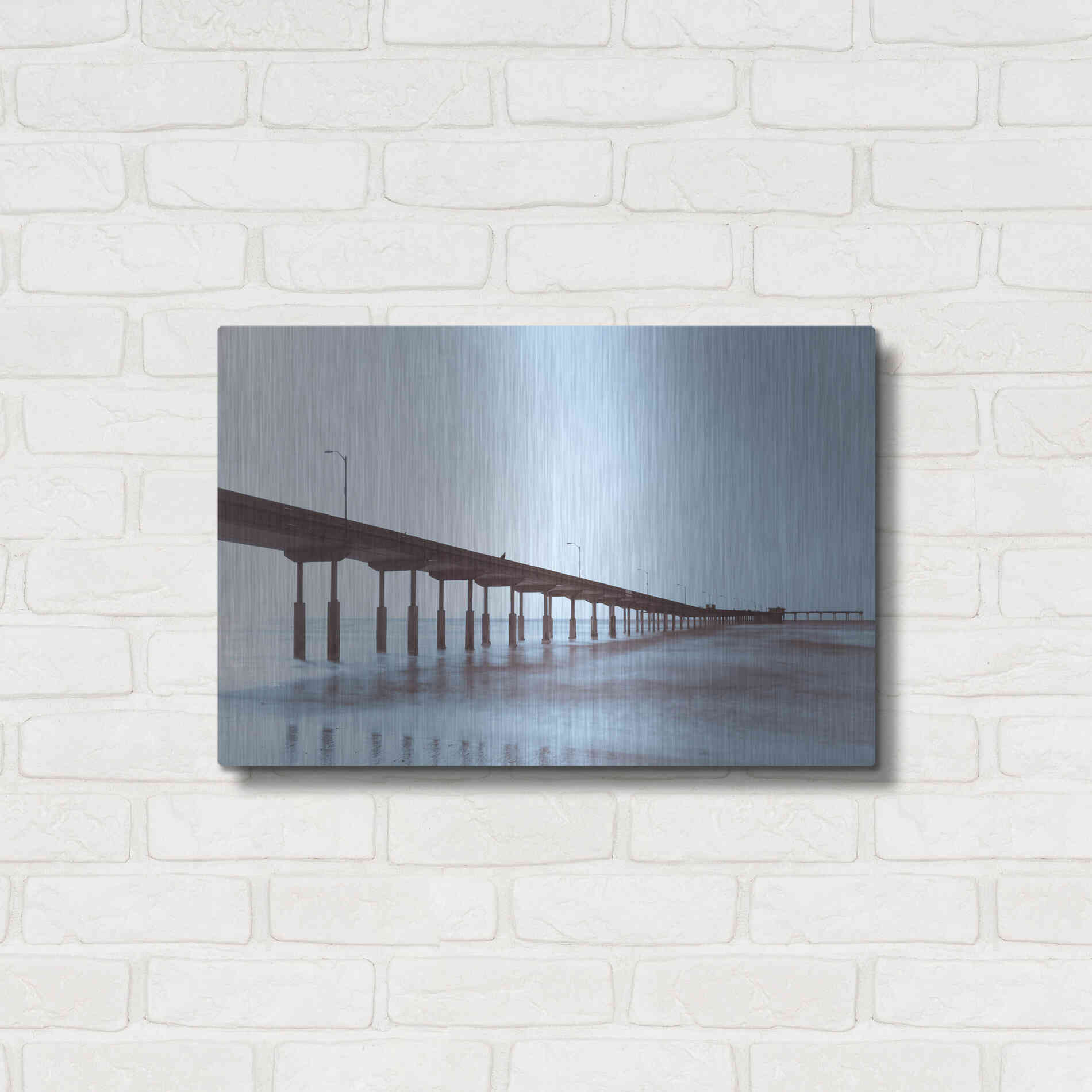 Luxe Metal Art 'Pier Tone' by Chris Moyer, Metal Wall Art,24x16