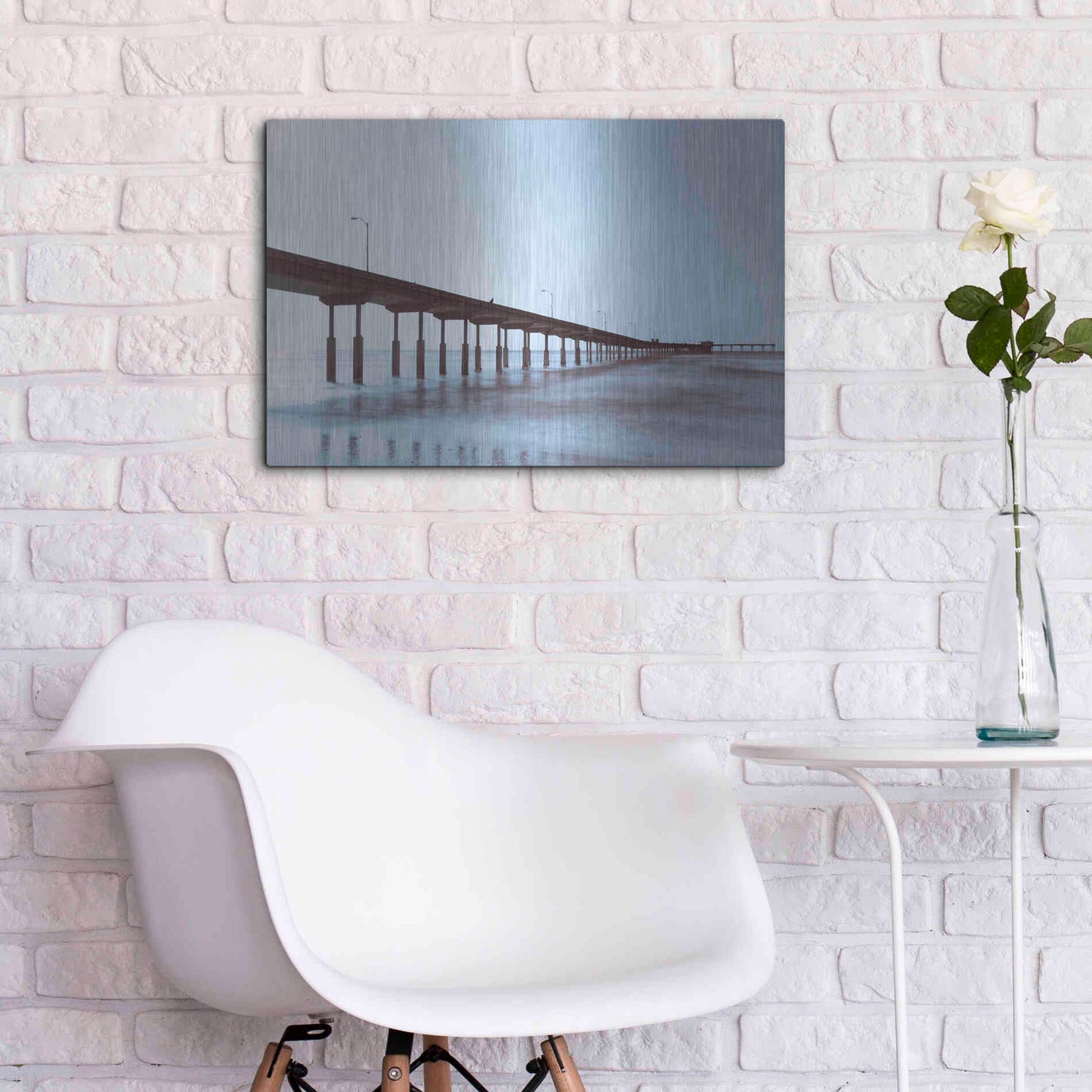 Luxe Metal Art 'Pier Tone' by Chris Moyer, Metal Wall Art,24x16